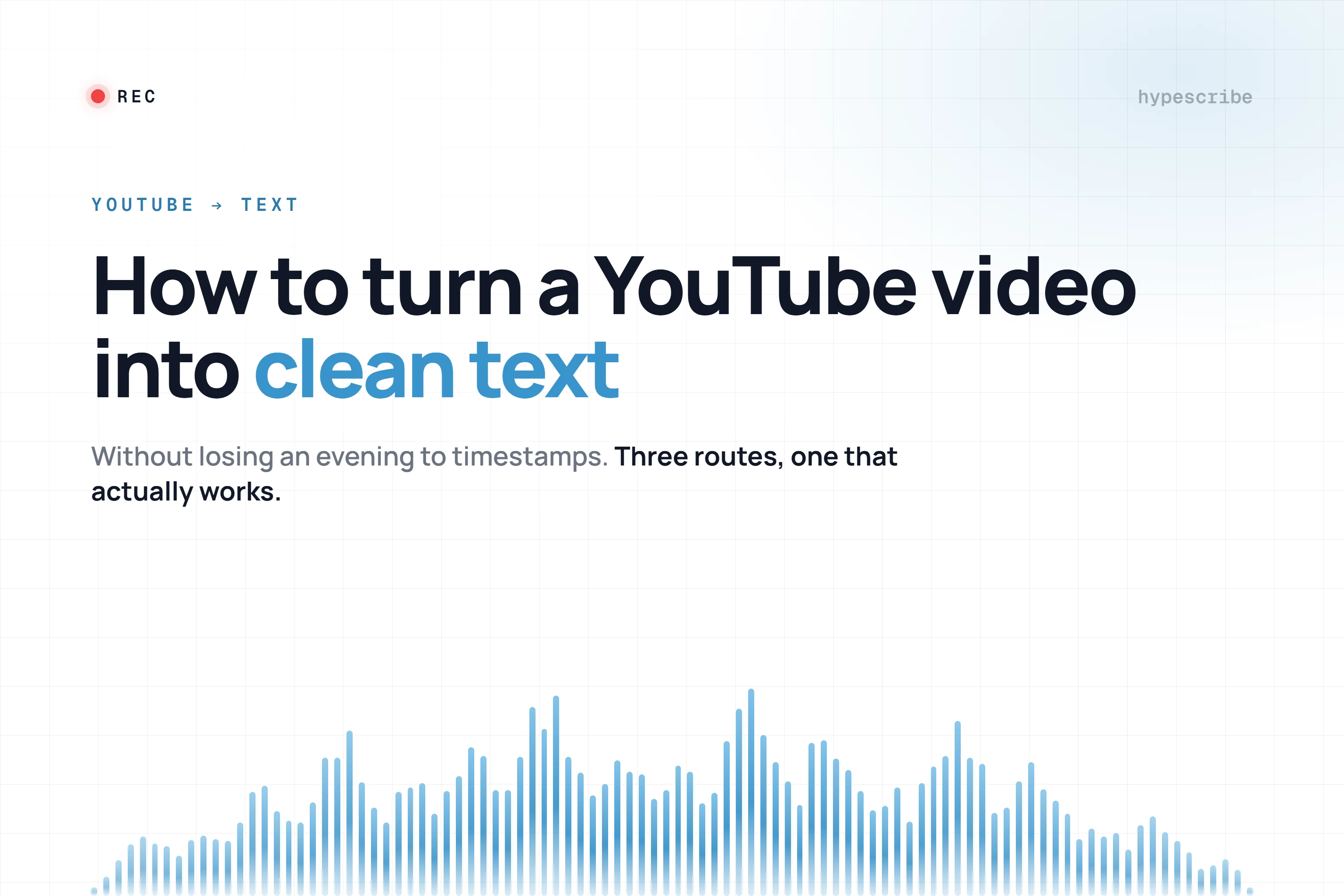 How to convert a YouTube video to a text transcript — captions, download route, and the one-click way to clean exportable text