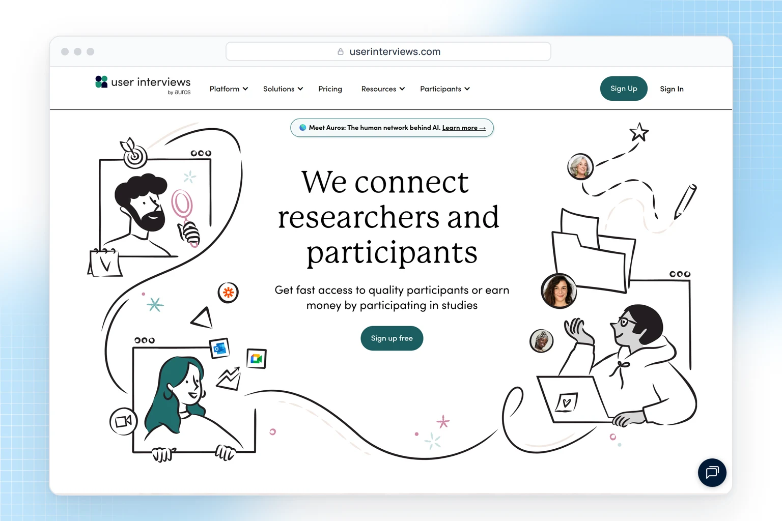 User Interviews website: a platform that connects researchers with study participants