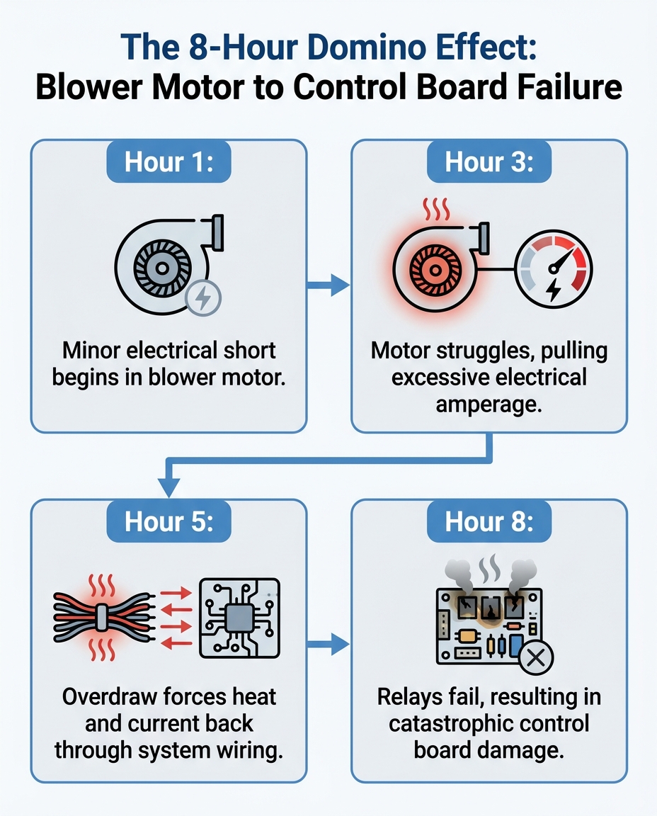 The 8-Hour Domino Effect: Blower Motor to Control Board Failure