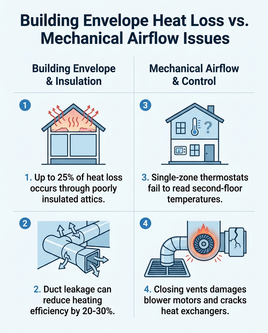 Building Envelope Heat Loss vs. Mechanical Airflow Issues