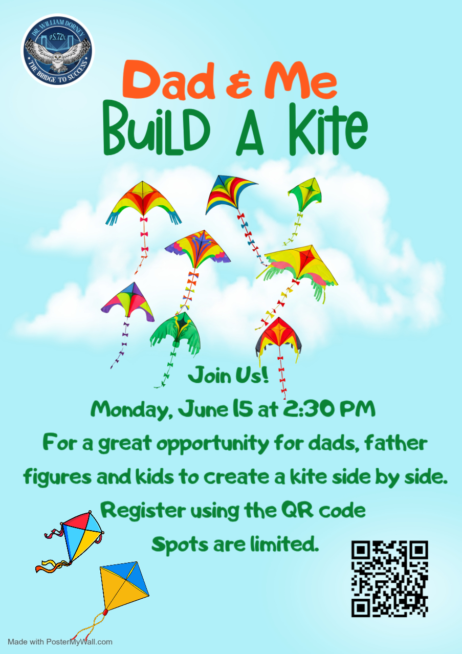 Dad and Me Build A Kite event Monday June 15 at 2:30 PM