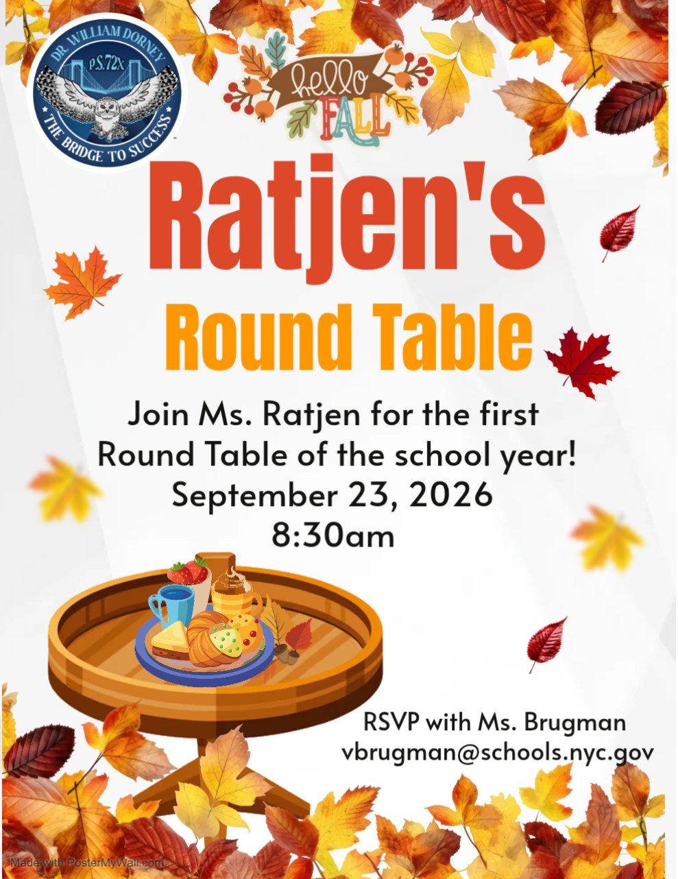 Flyer for Ratjen's Round Table event on September 23 2026