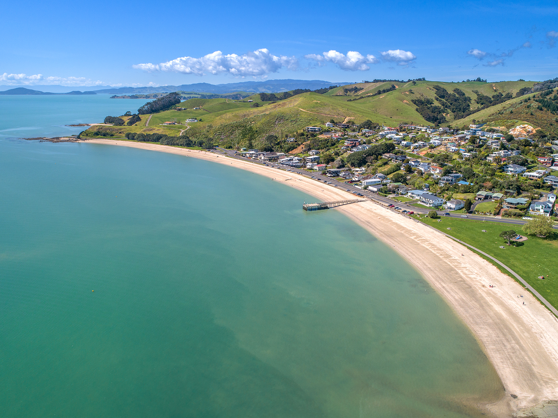 Maraetai Beach aerial view, Auckland