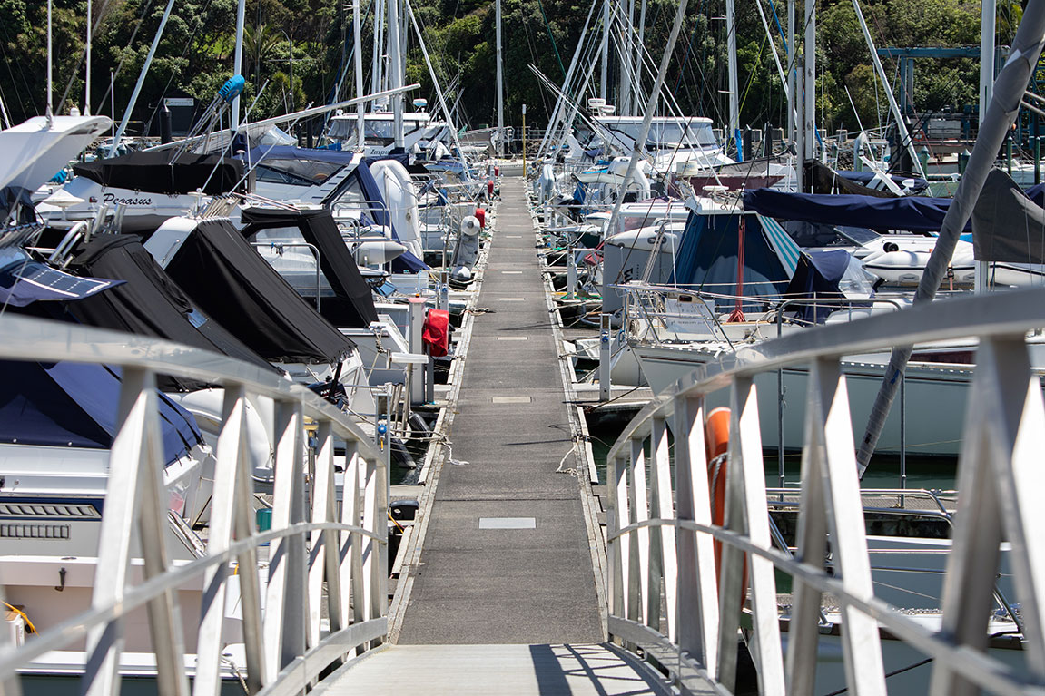 Pine Harbour Marina berthed boats