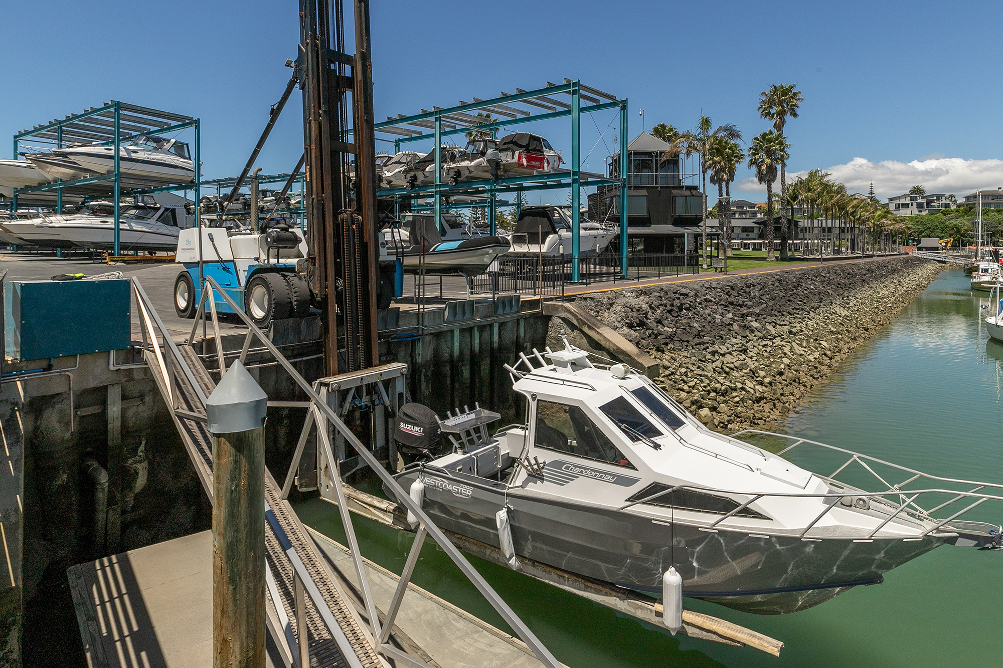 Pine Harbour Marina harbor with berthed vessels