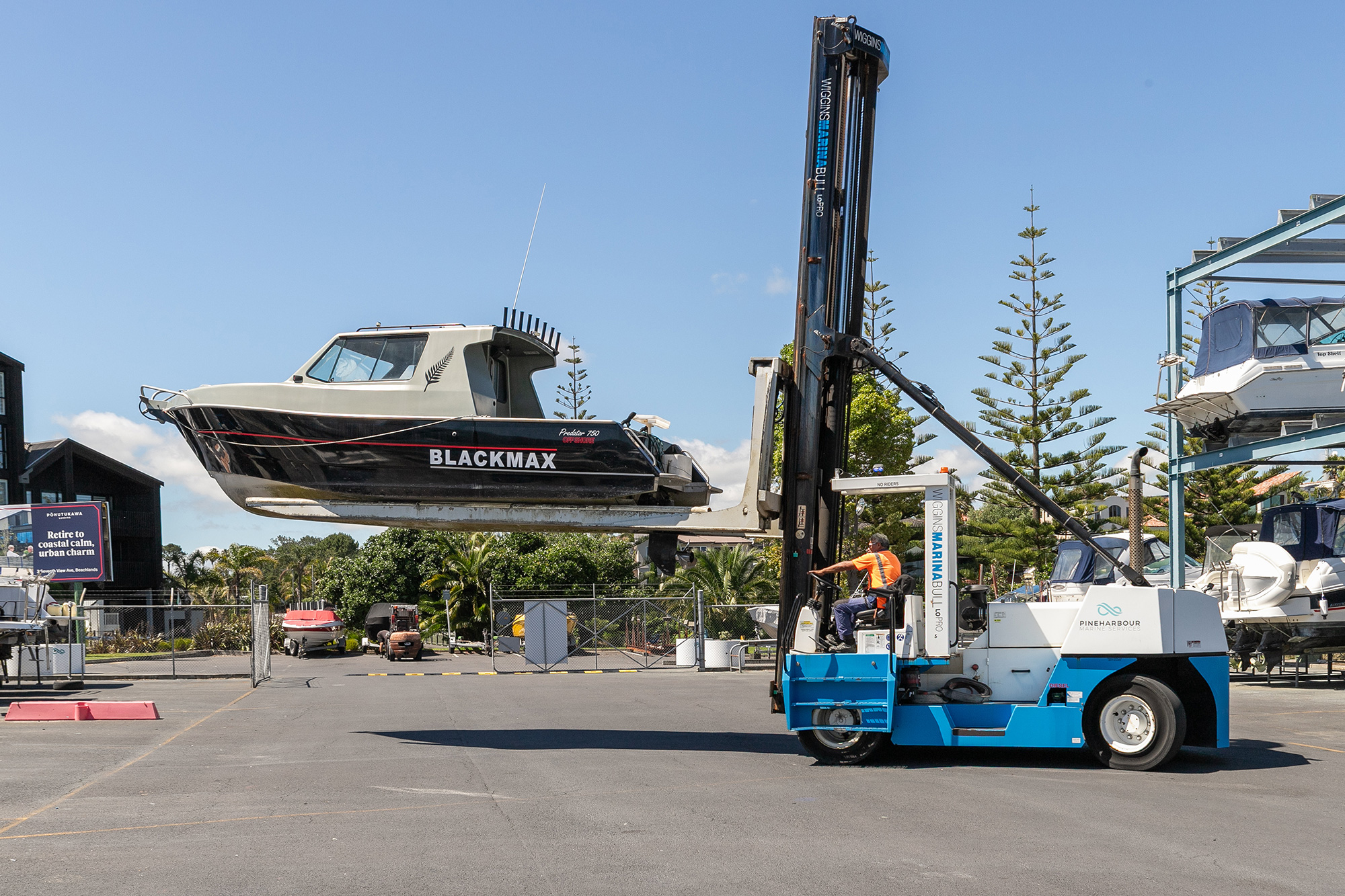 Pine Harbour Marina aerial view and berths