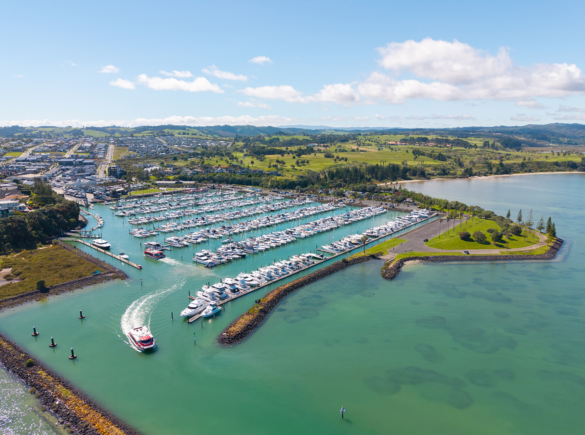 Pine Harbour Marina entrance and harbor