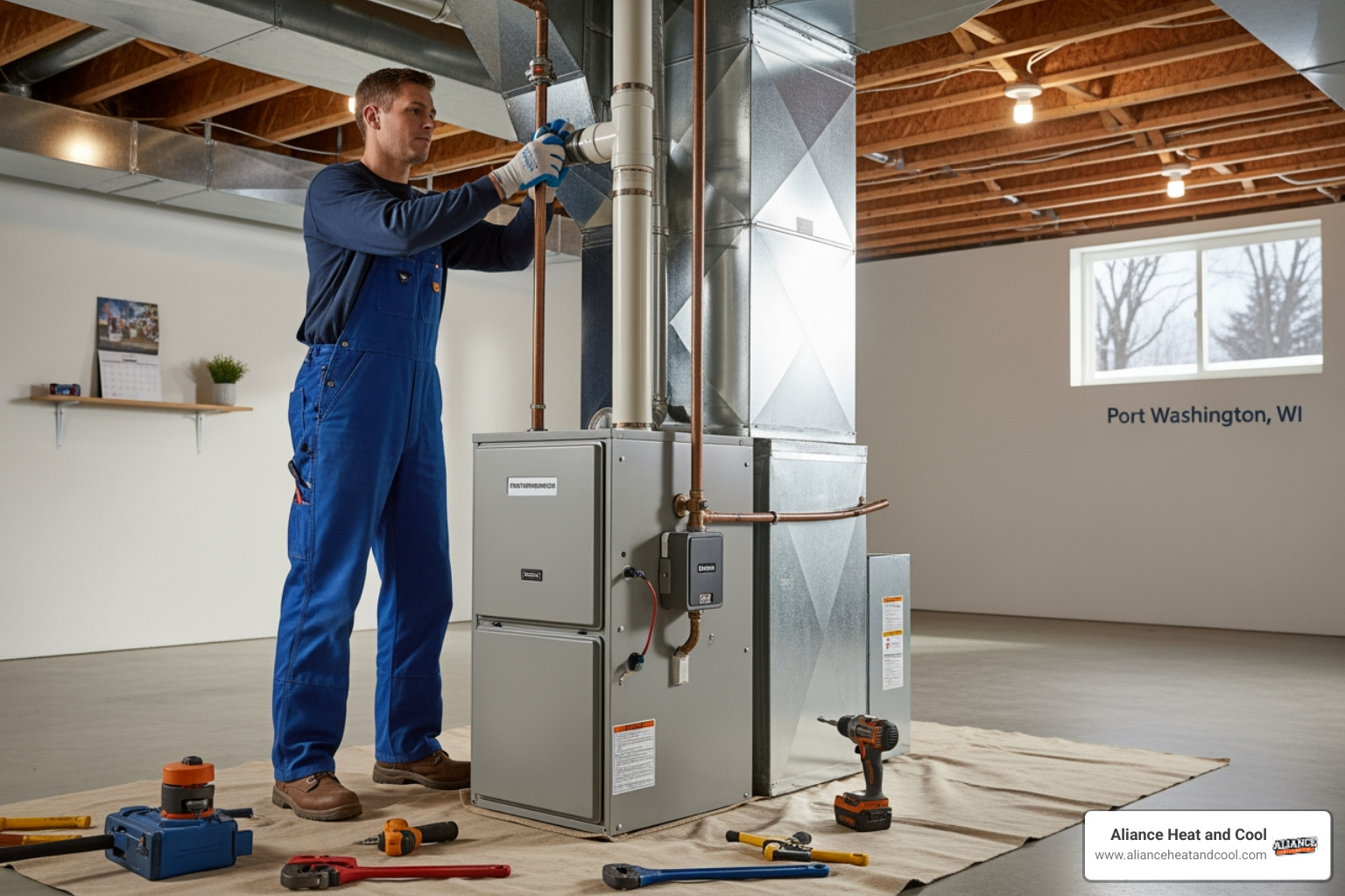 Infographic showing benefits of professional furnace installation: 30% energy savings, improved indoor air quality with advanced filtration, enhanced home safety with proper code compliance, consistent heating throughout all rooms, warranty coverage up to 10 years, and increased home resale value - furnace installation in port washington, wi Infographic showing benefits of professional furnace installation: 30% energy savings, improved indoor air quality with advanced filtration, enhanced home safety with proper code compliance, consistent heating throughout all rooms, warranty coverage up to 10 years, and increased home resale value - furnace installation in port washington, wi