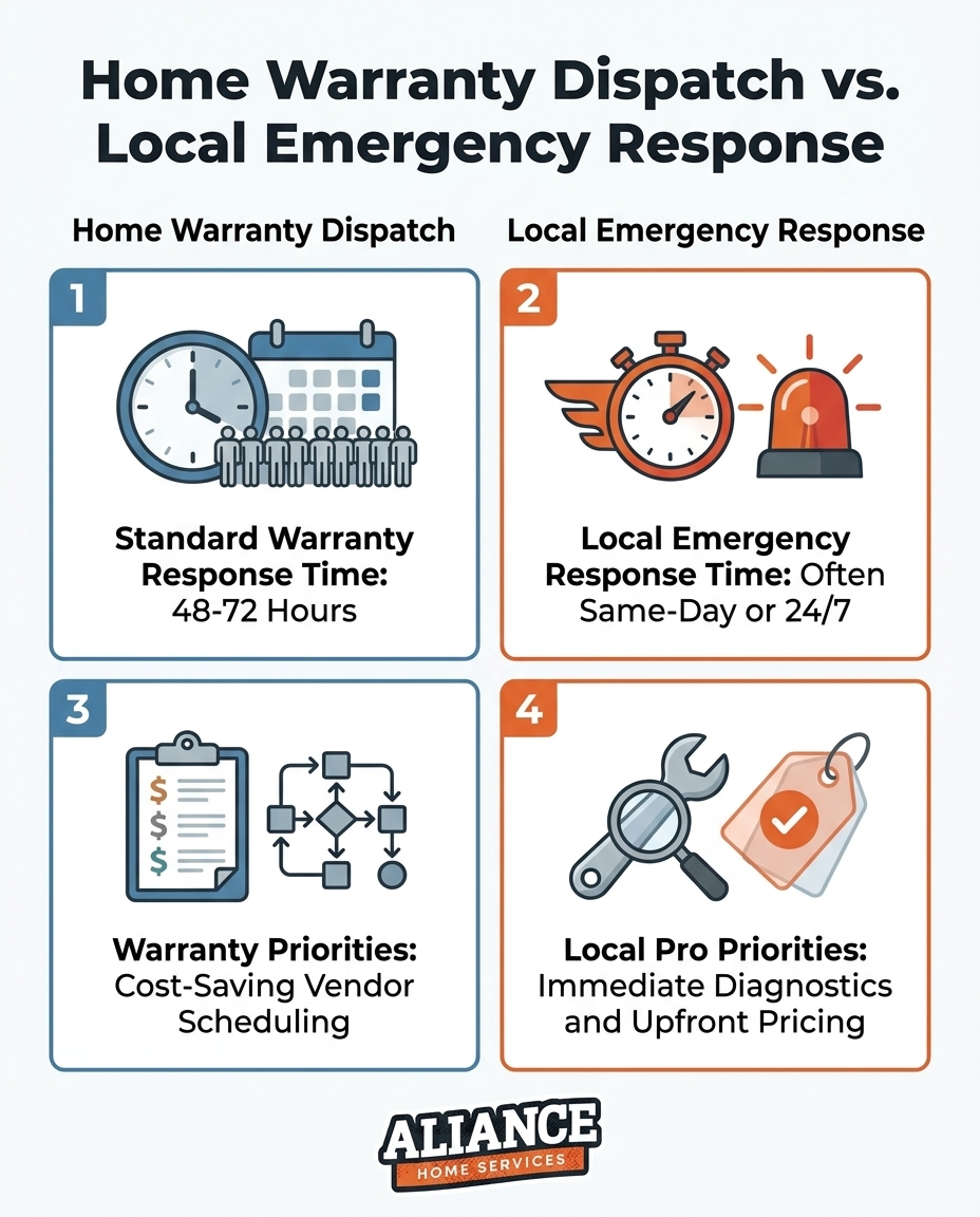 Home Warranty Dispatch vs. Local Emergency Response