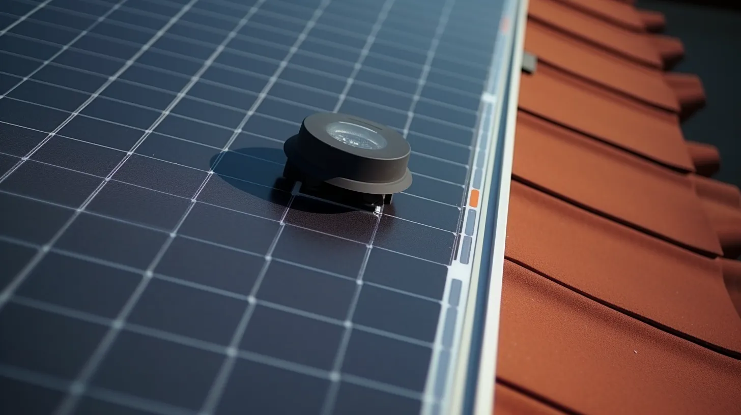 A photograph of a new Solar panel with a light sensor on top helping save energy in Colorado Springs