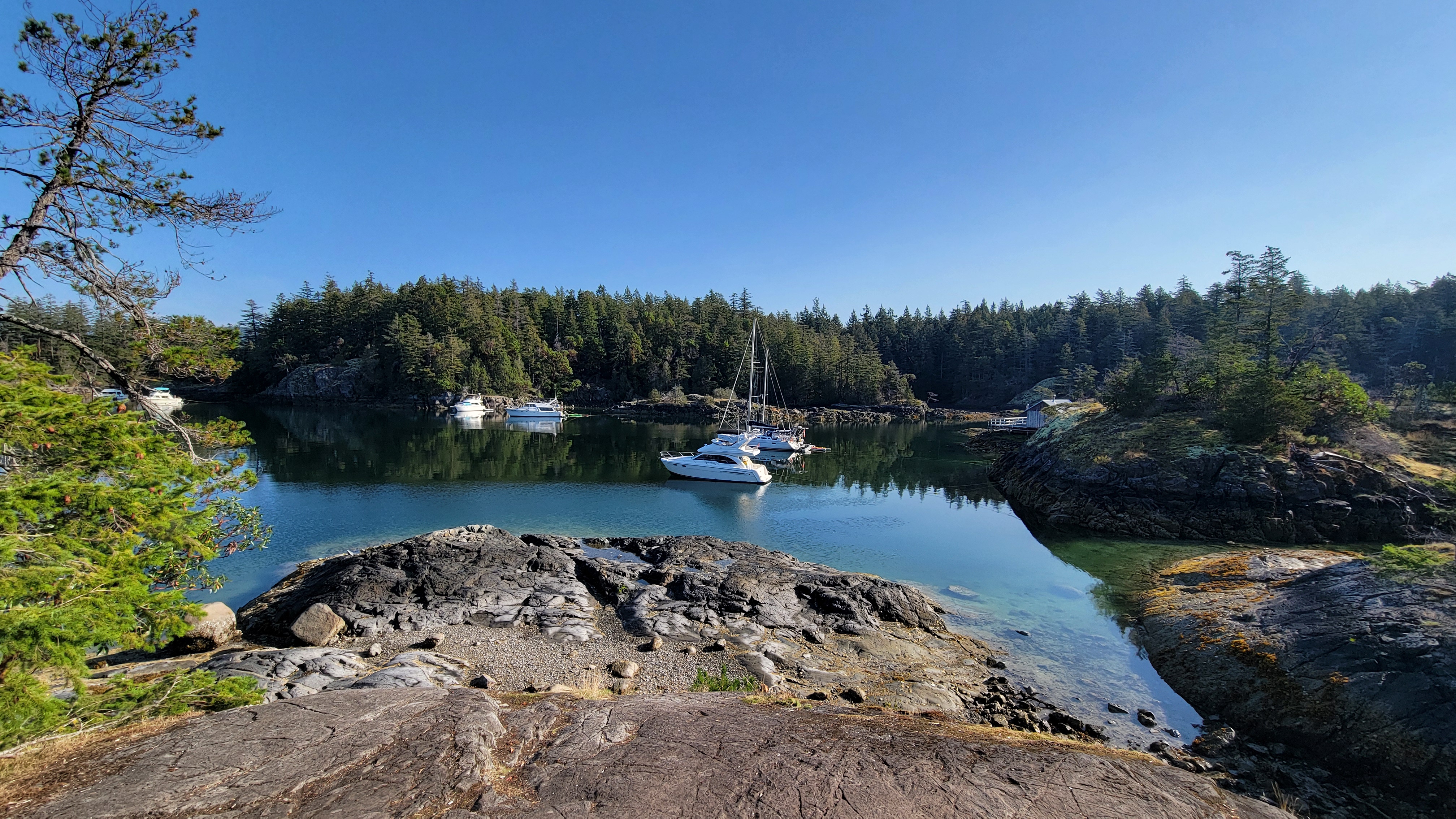 Boats anchored in a beautiful nature