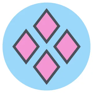 icon in blue and pink diamonds for cannsbis dispensary