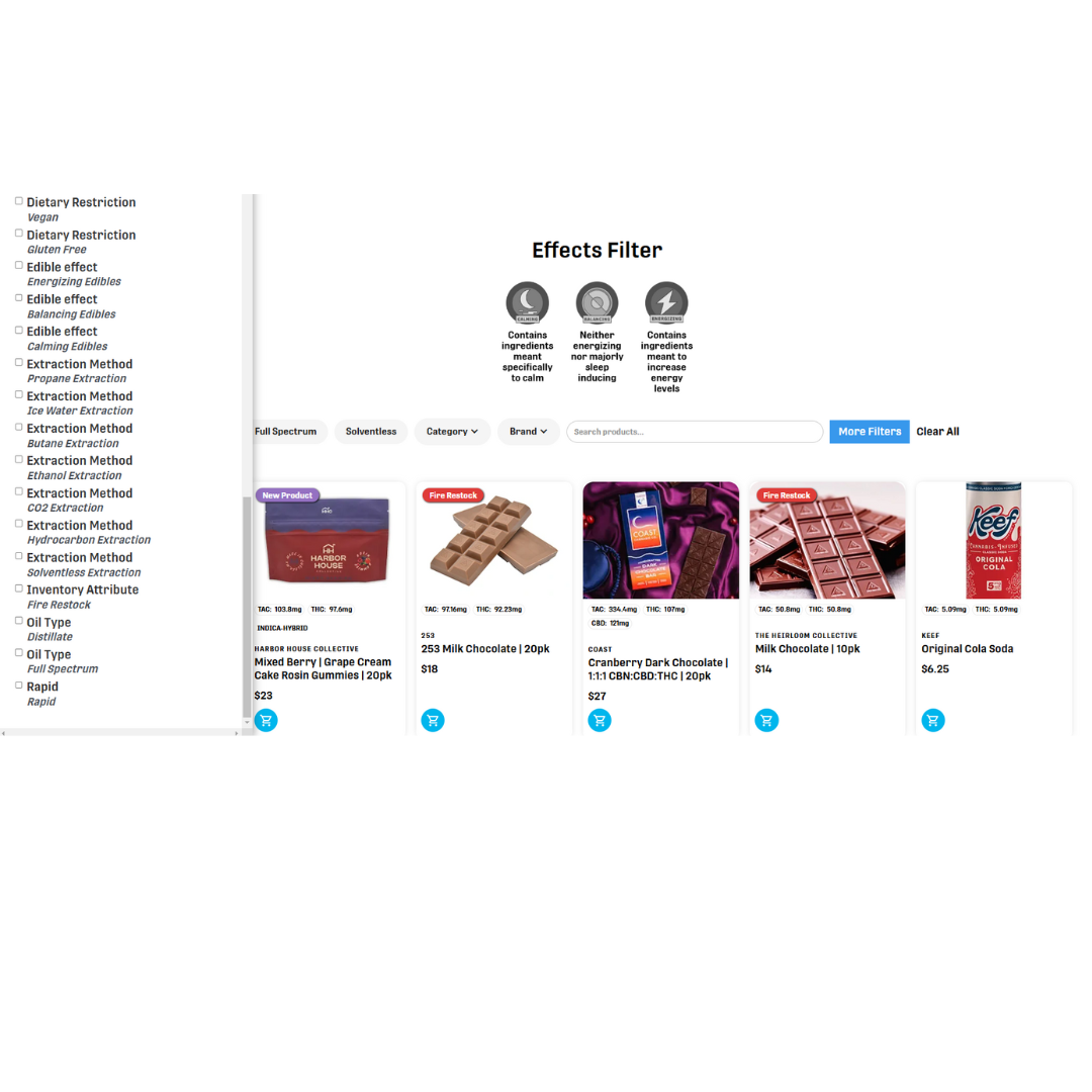 Highly Custom Menu by Terpene Journey