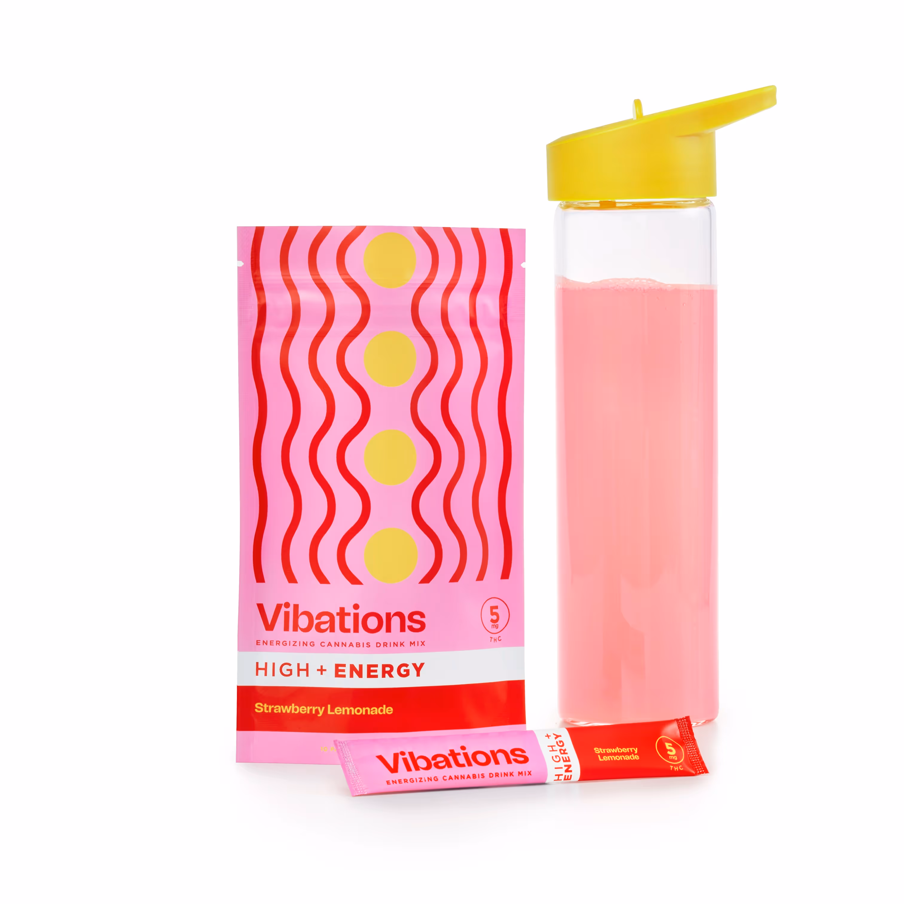 Strawberry Lemonade Drink Mix | THC+30mg Caffeine | 10pk