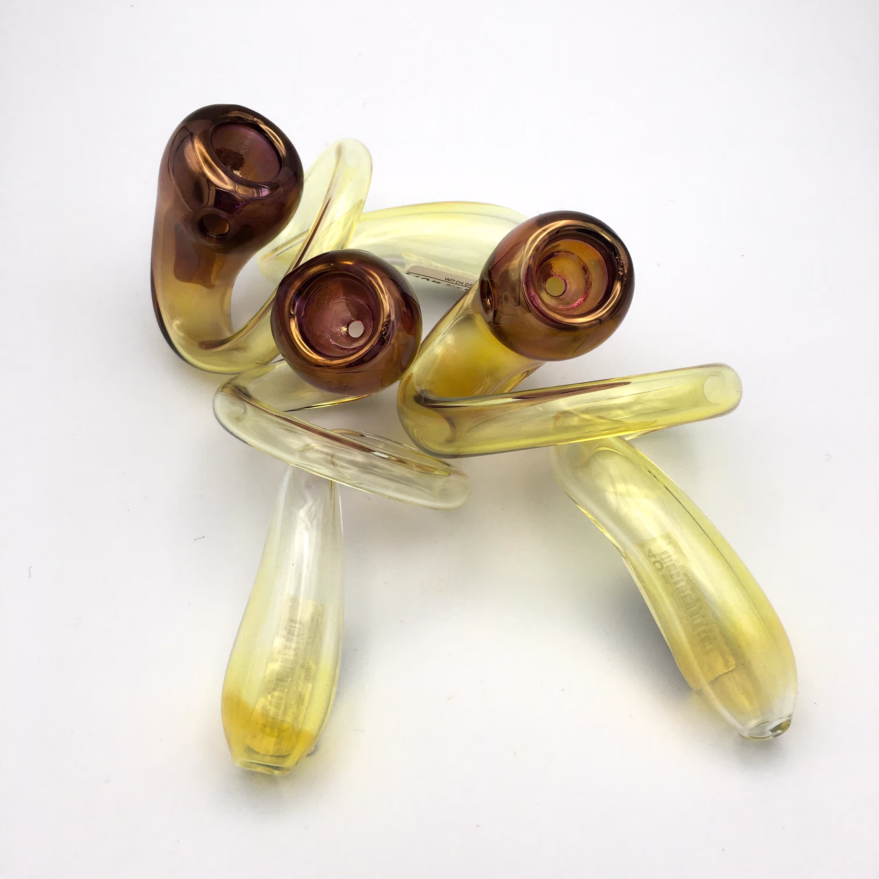 Silver and Gold Fume Curley Pipe | Travy Buddy