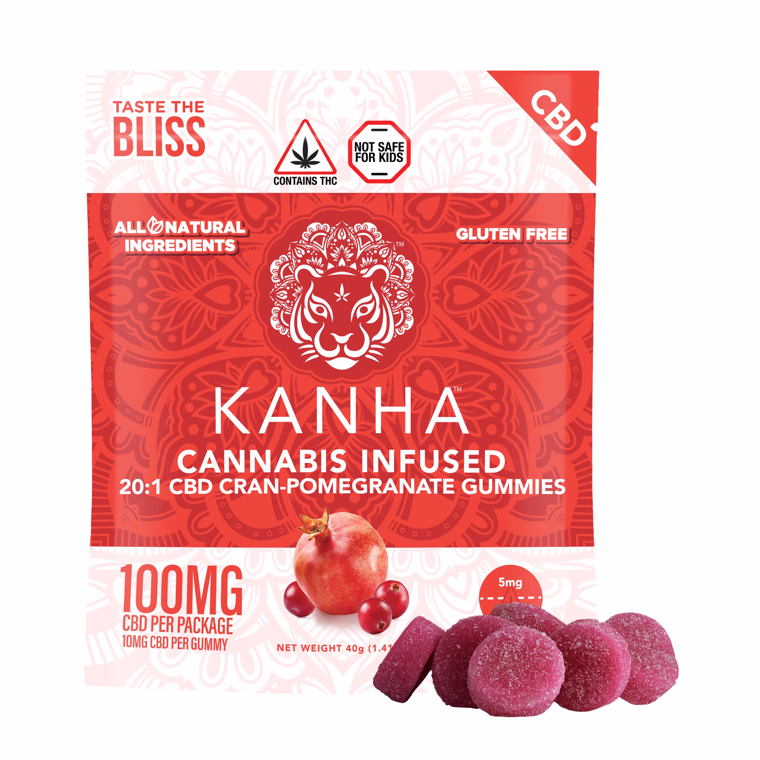kahna cannabos gummies in a red packet