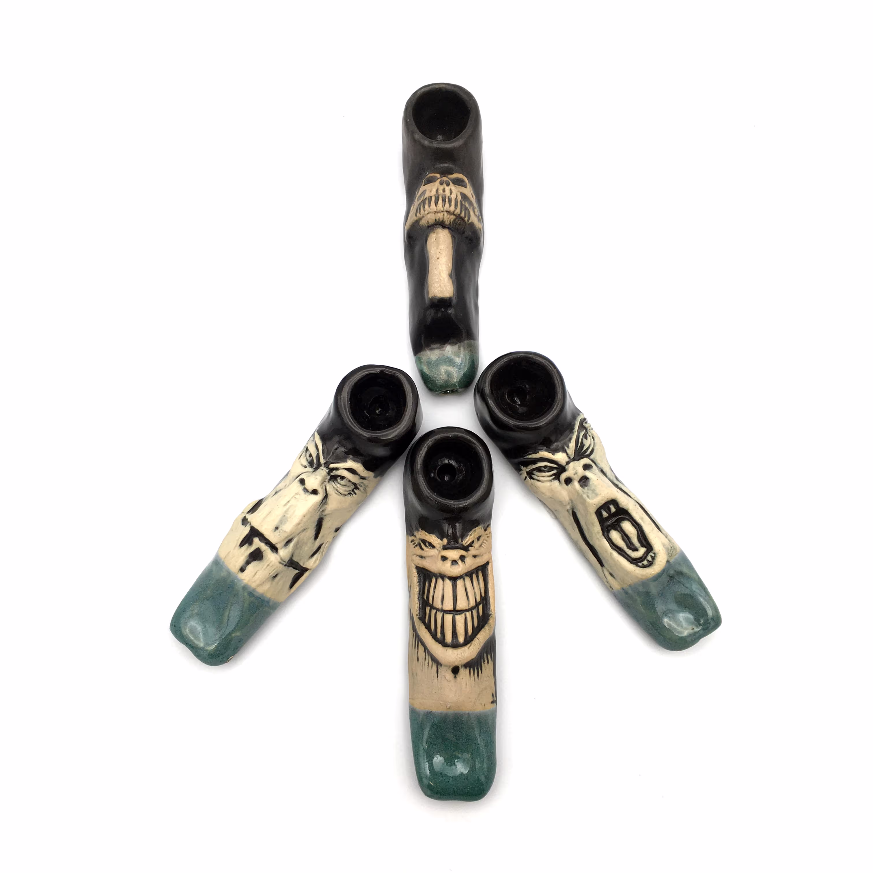 Large Decorated Pipe | JM Ceramics