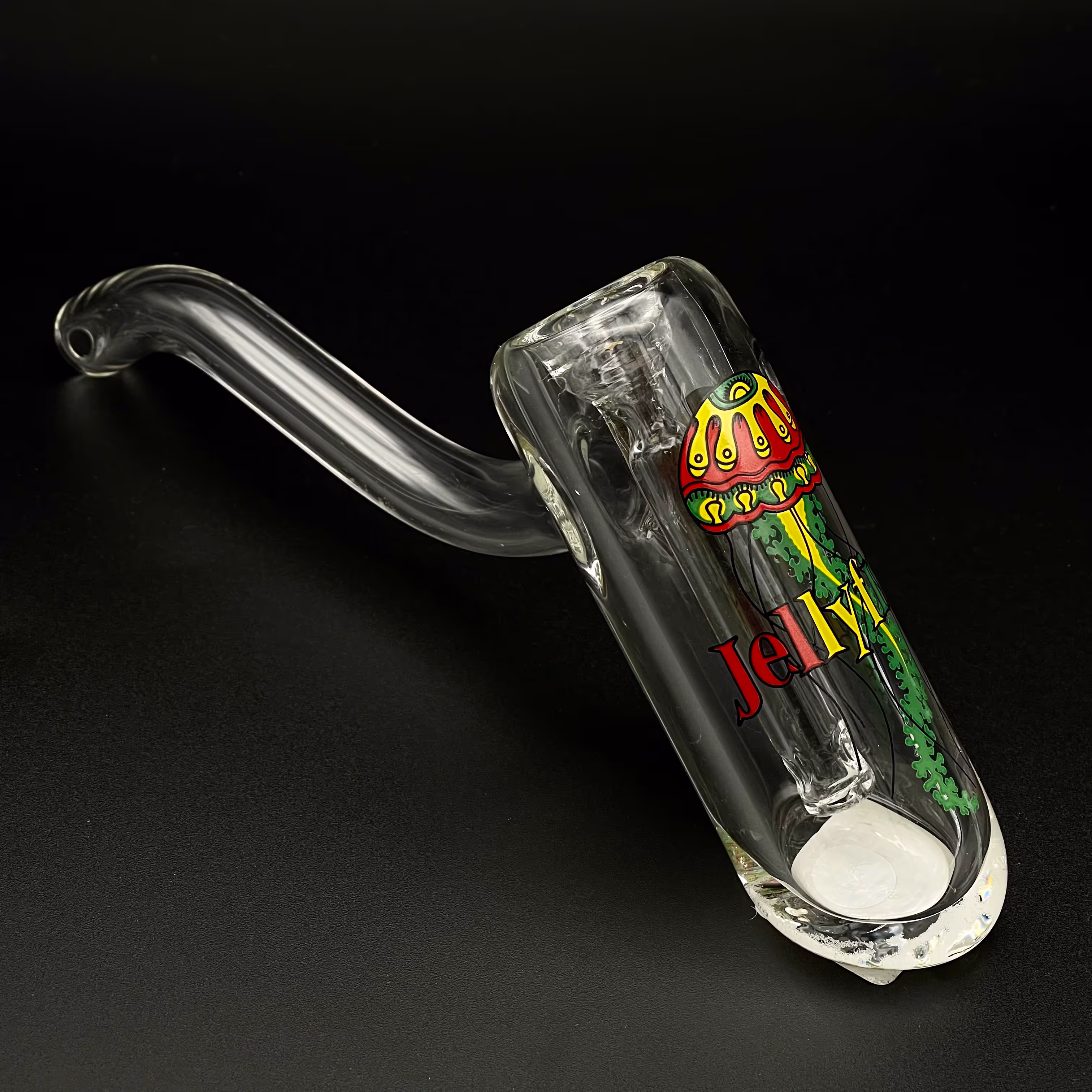 Thick Clear Medium Layback Bubbler | Jellyfish