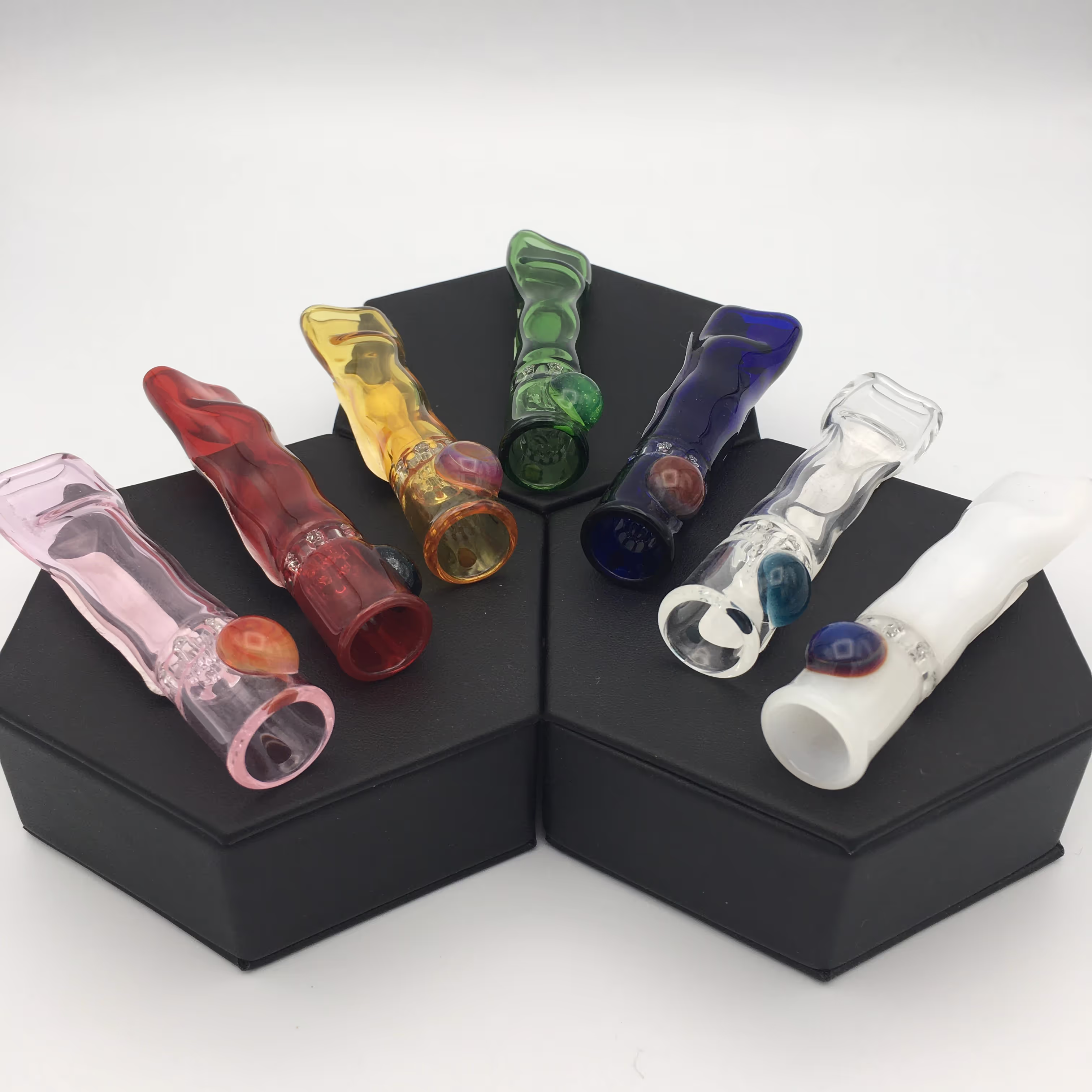 Honeycomb Chillum | Blazing Blue Glass