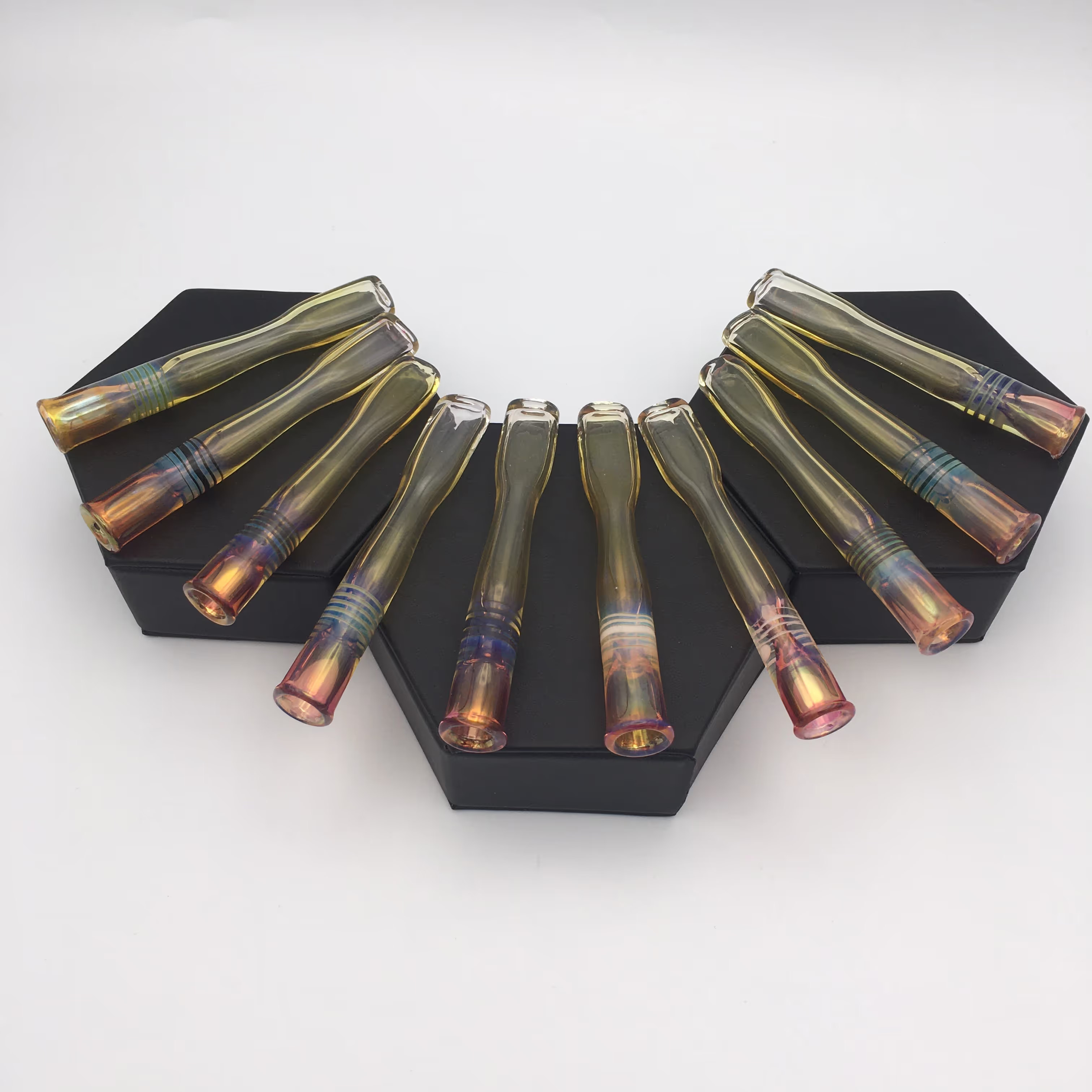 13mm Silver and Gold Fume Chillum | Koy Glass