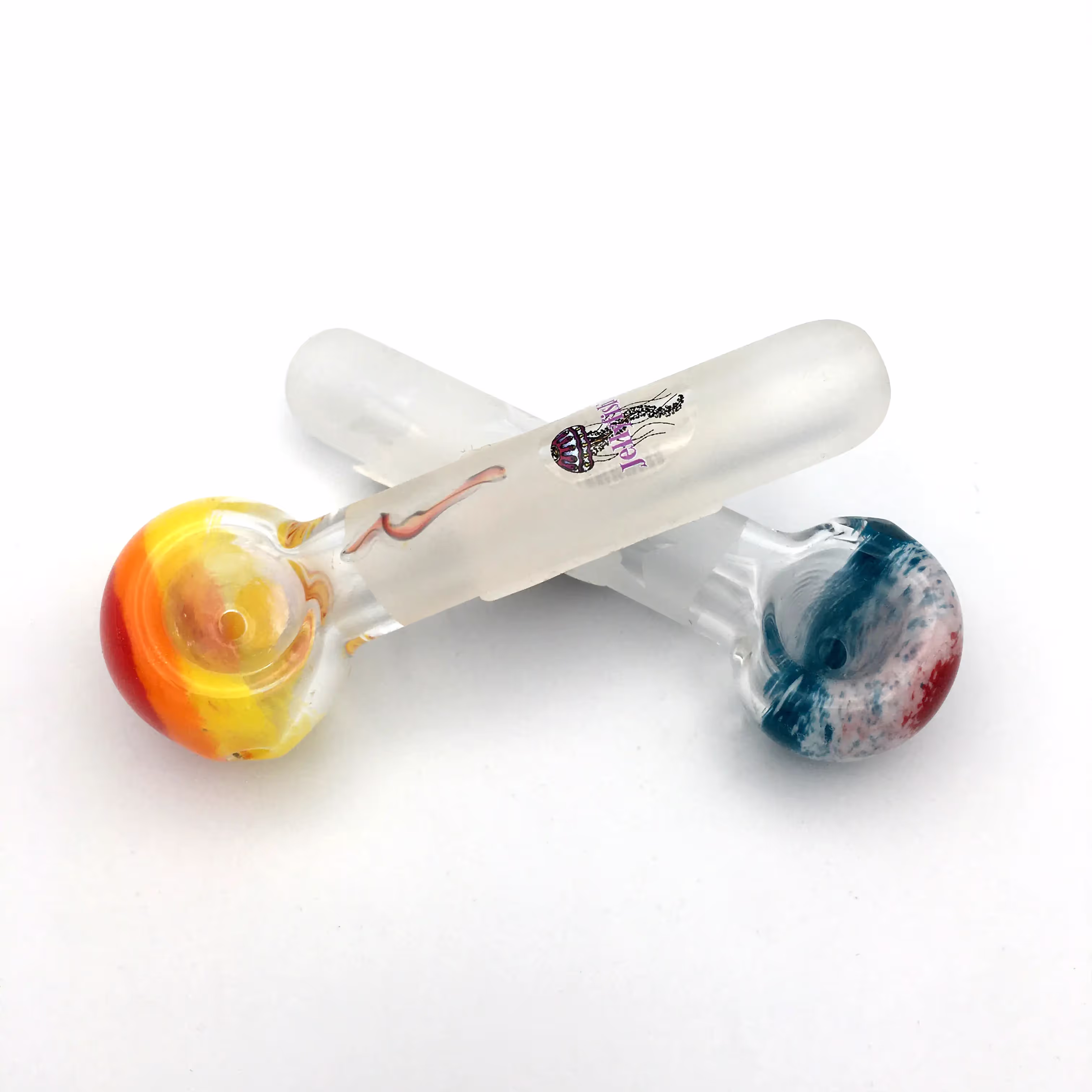 ISO Triple Frit Head Blasted Pipe | Jellyfish Glass