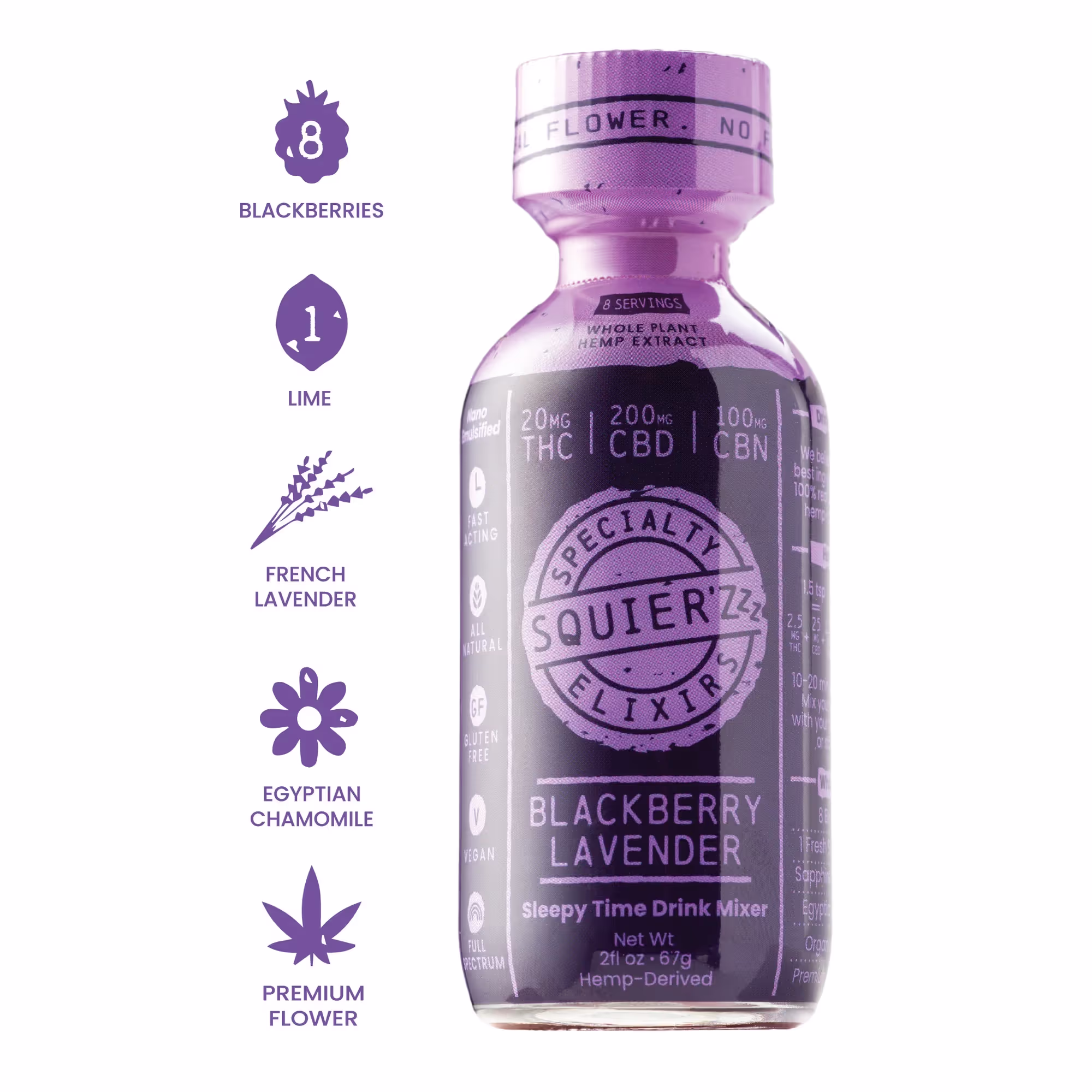 Blackberry Lavender Sleepy Time Elixir | 10:5:2 | CBD:CBN:THC | 40mg