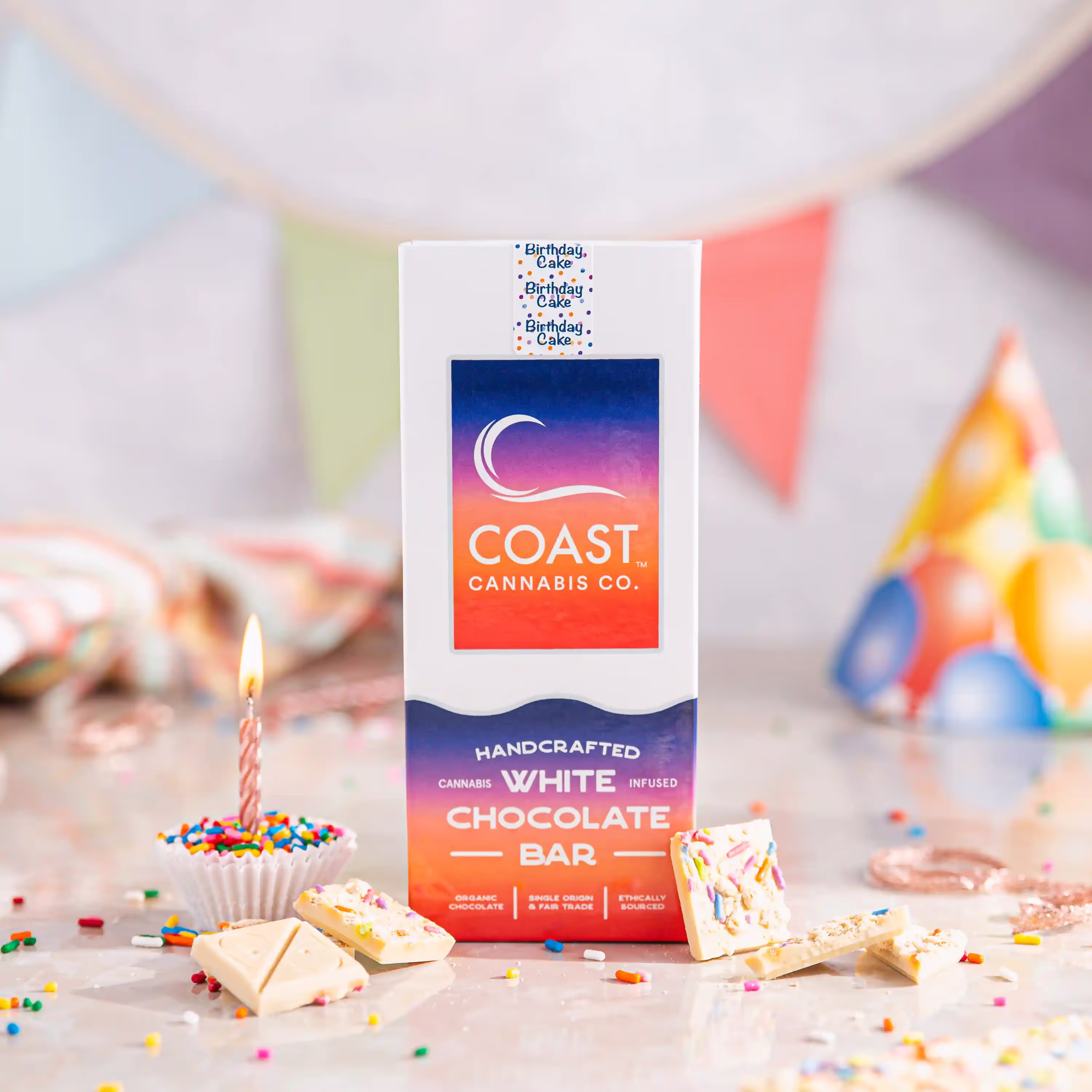 Birthday Cake White Chocolate Bar | 20pk
