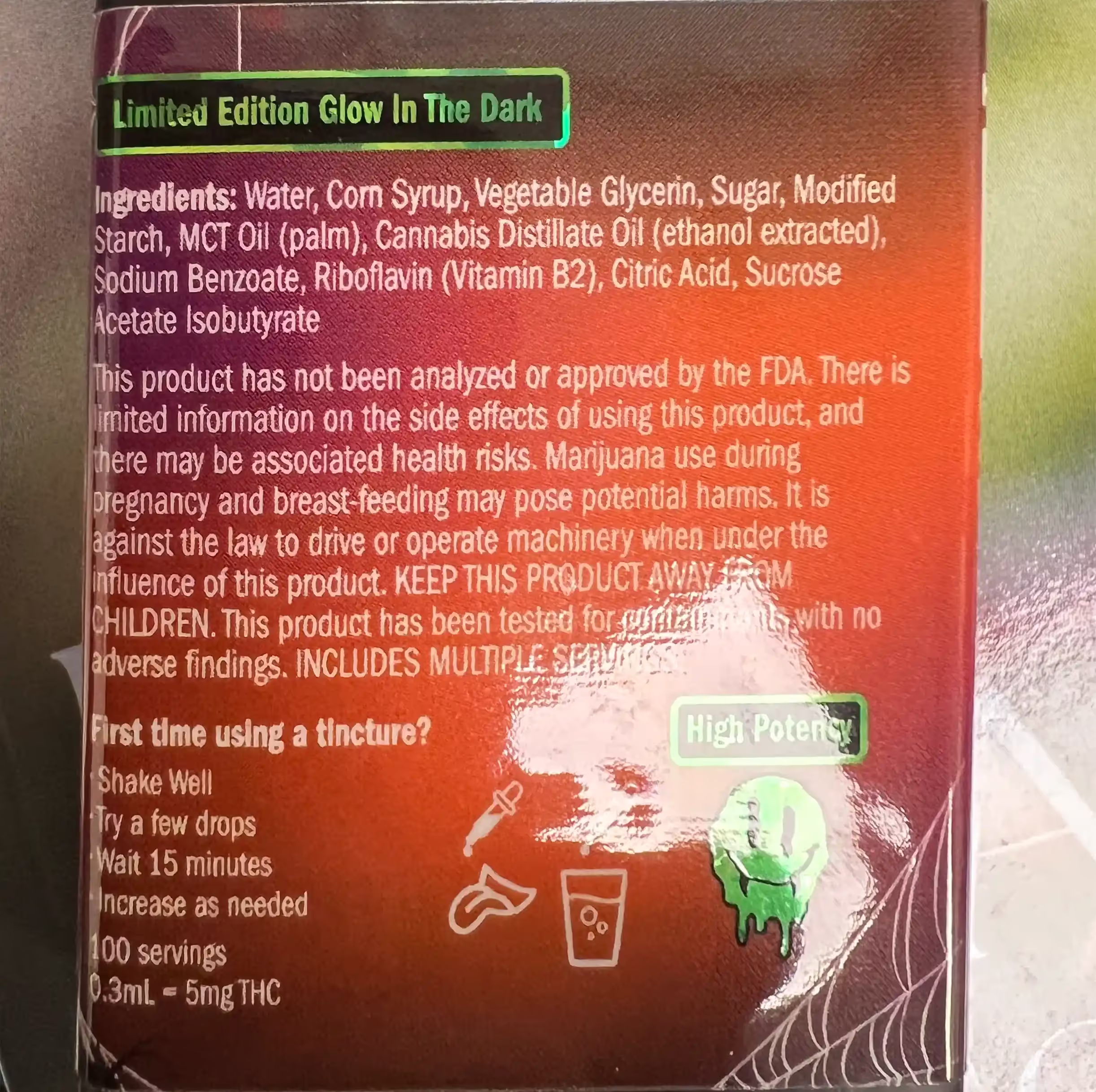 Glow in the Dark Unflavored | Spooky Vibes Syrup | 500mg