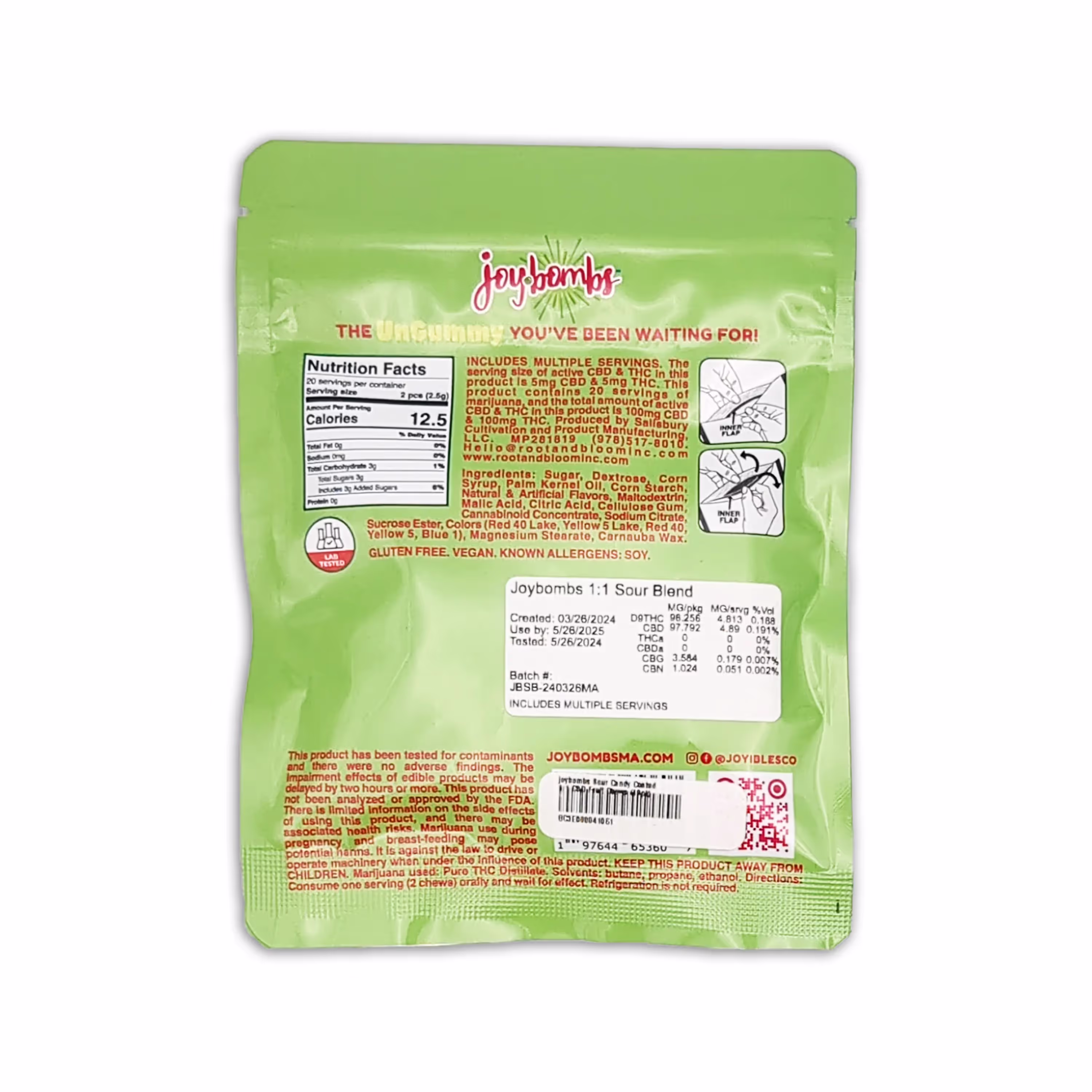 Sour Candy Coated Fruit Chews | 1:1 CBD:THC | 40pk