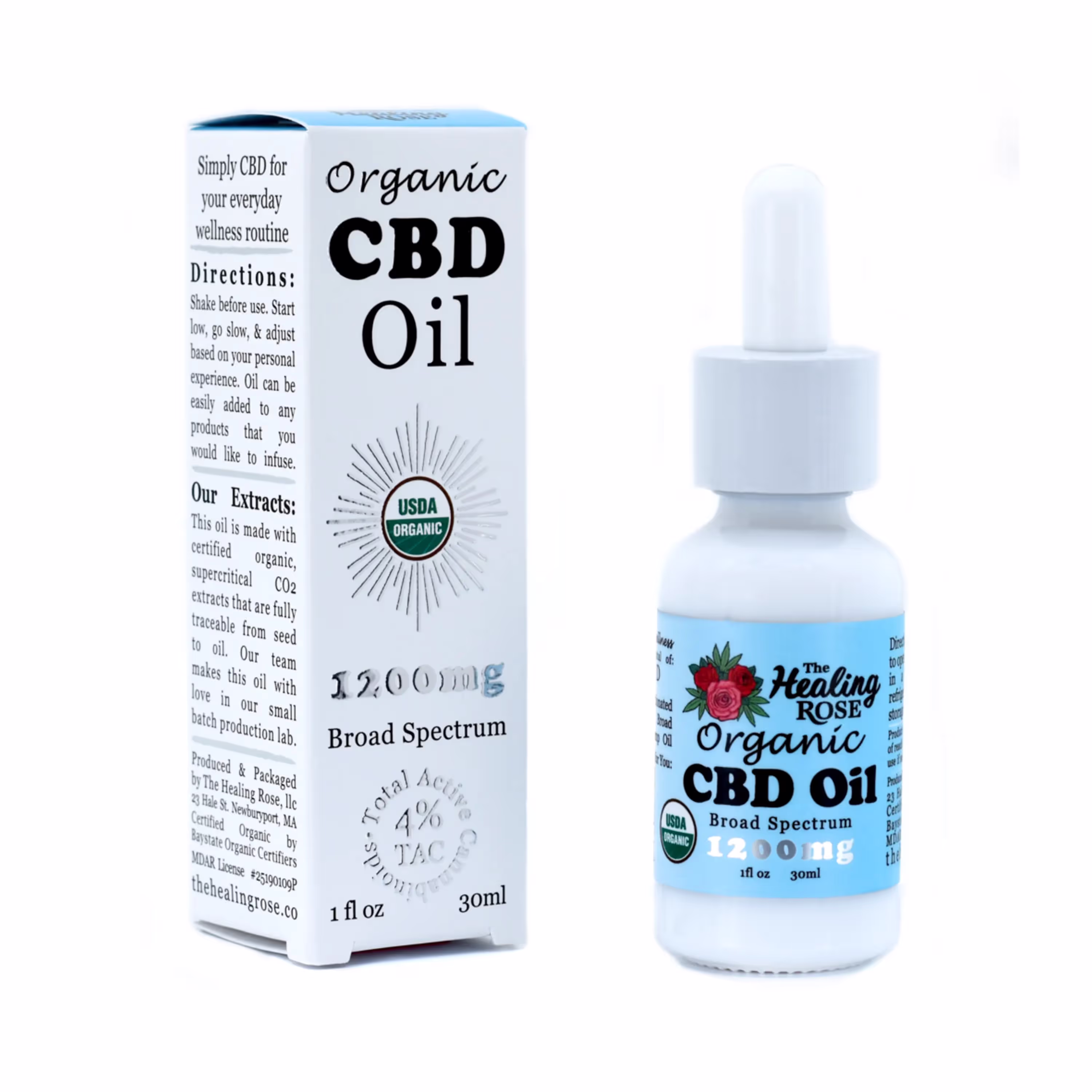 Organic CBD Oil Tincture | Broad Spectrum | 1200mg