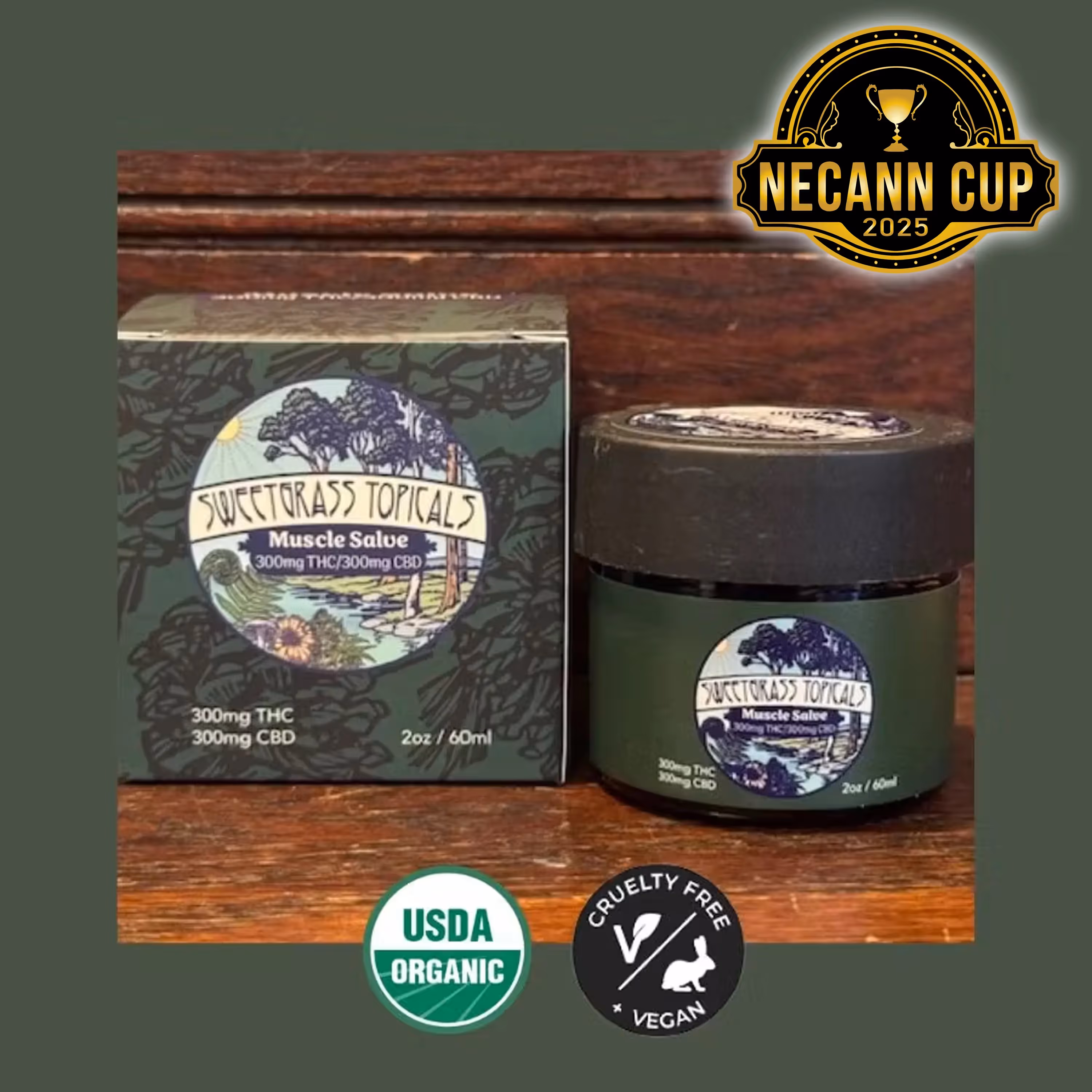 1:1 Muscle Salve | CBD:THC | 300mg