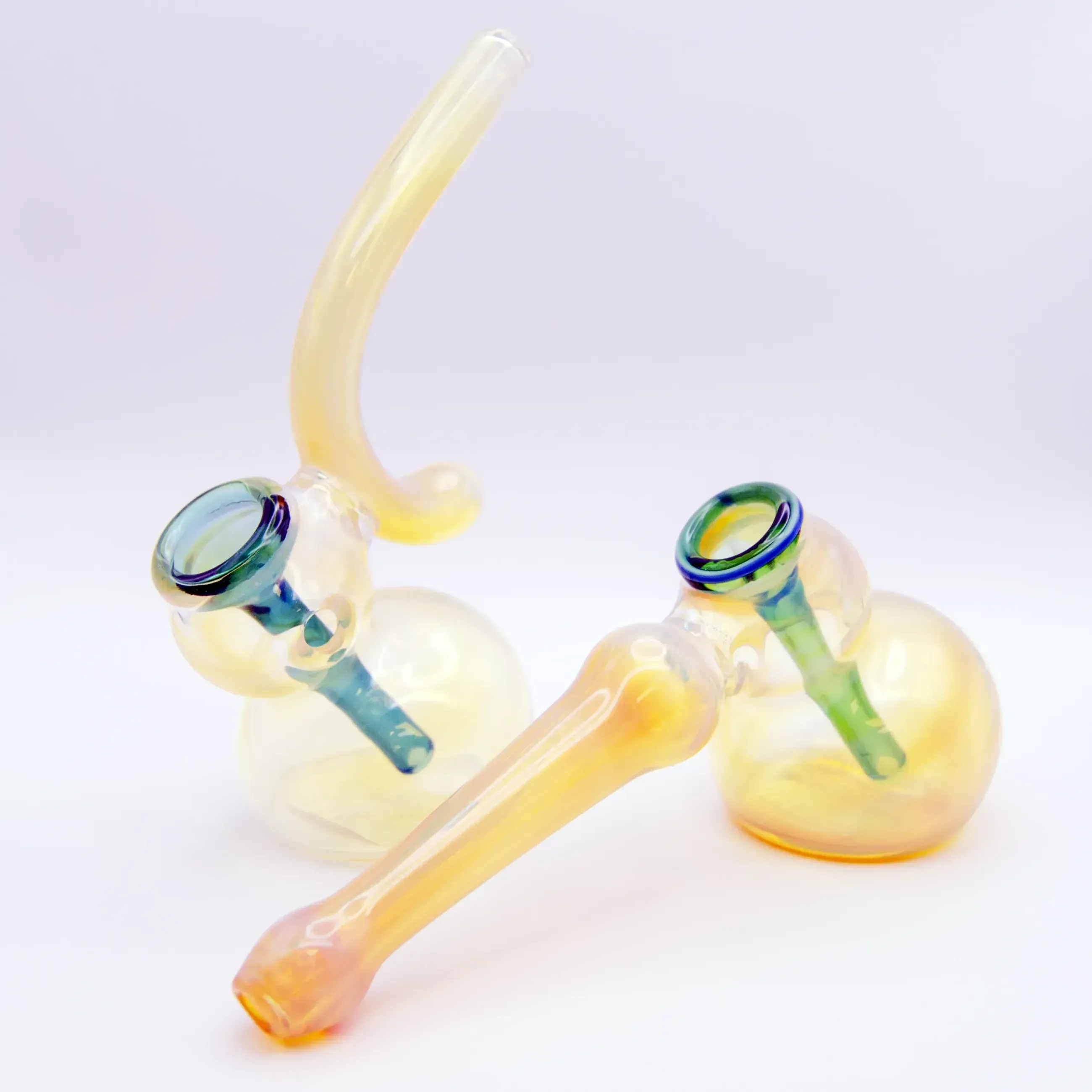Silver Lightning Fume Color Infused Bubbler | Travy Buddy