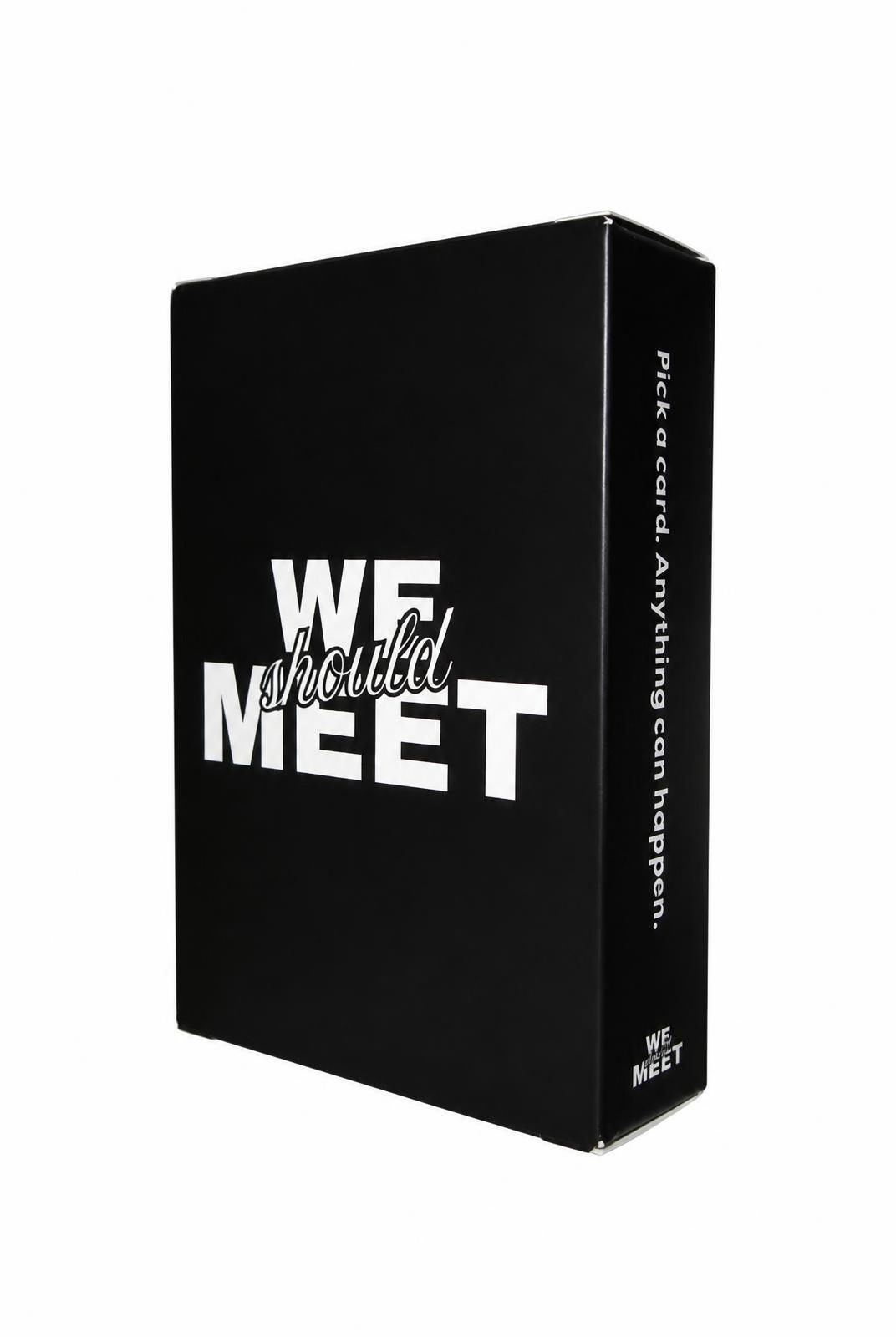 We Should Meet card game box, front