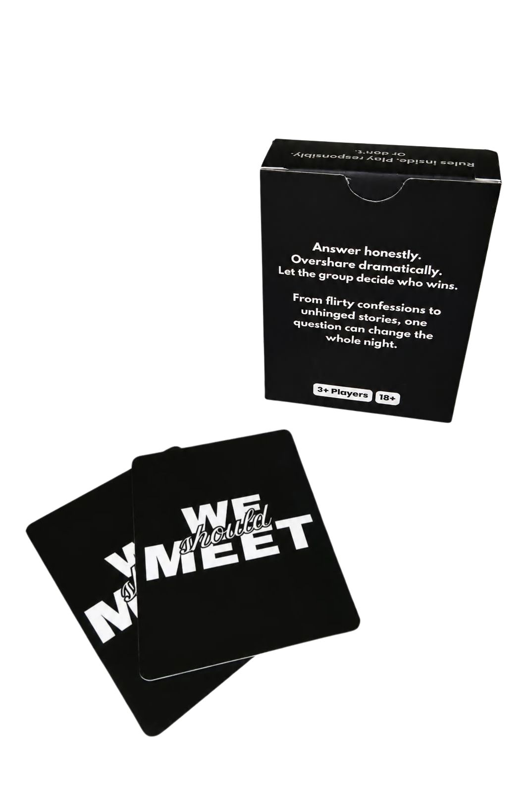 We Should Meet box with two cards