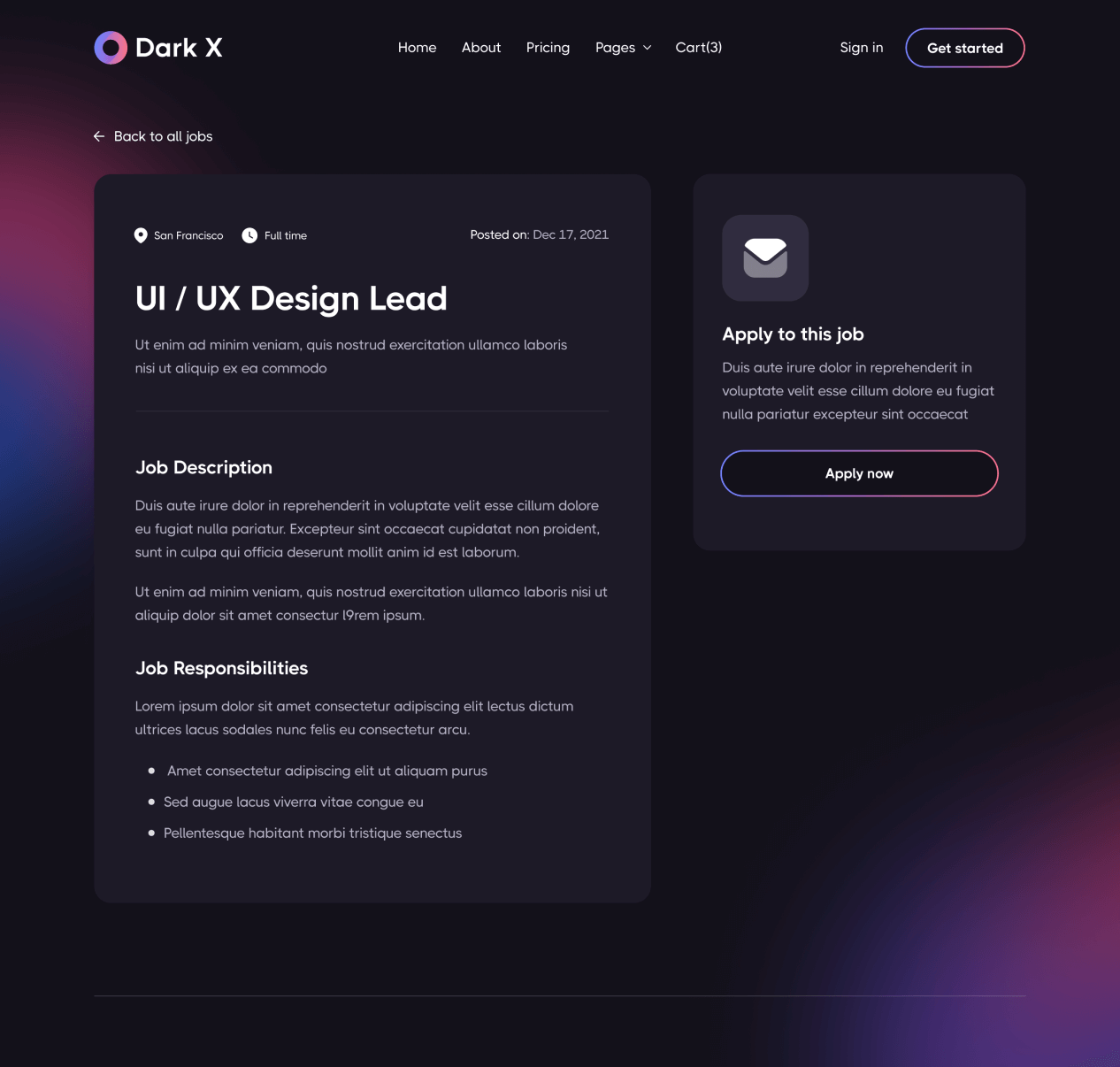 Careers Single - Dark X Webflow Template