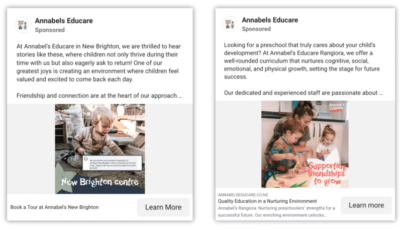 Annabels Educare Paid Facebook Ads