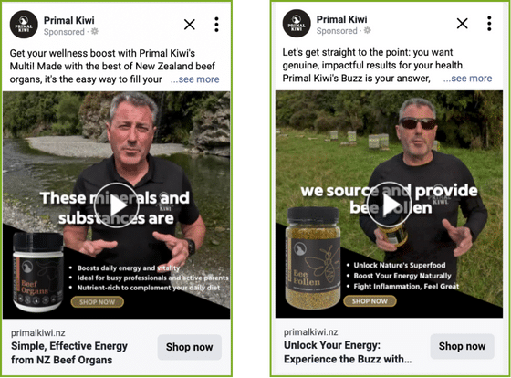 Primal Kiwi Facebook Ads