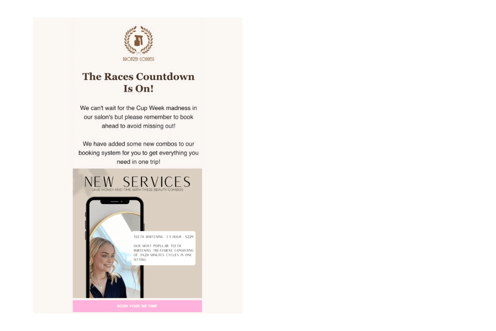 Bronzed Goddess Email Campaign