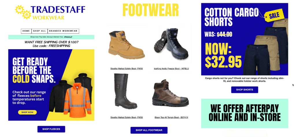 Tradestaff Workwear Email Campaigns
