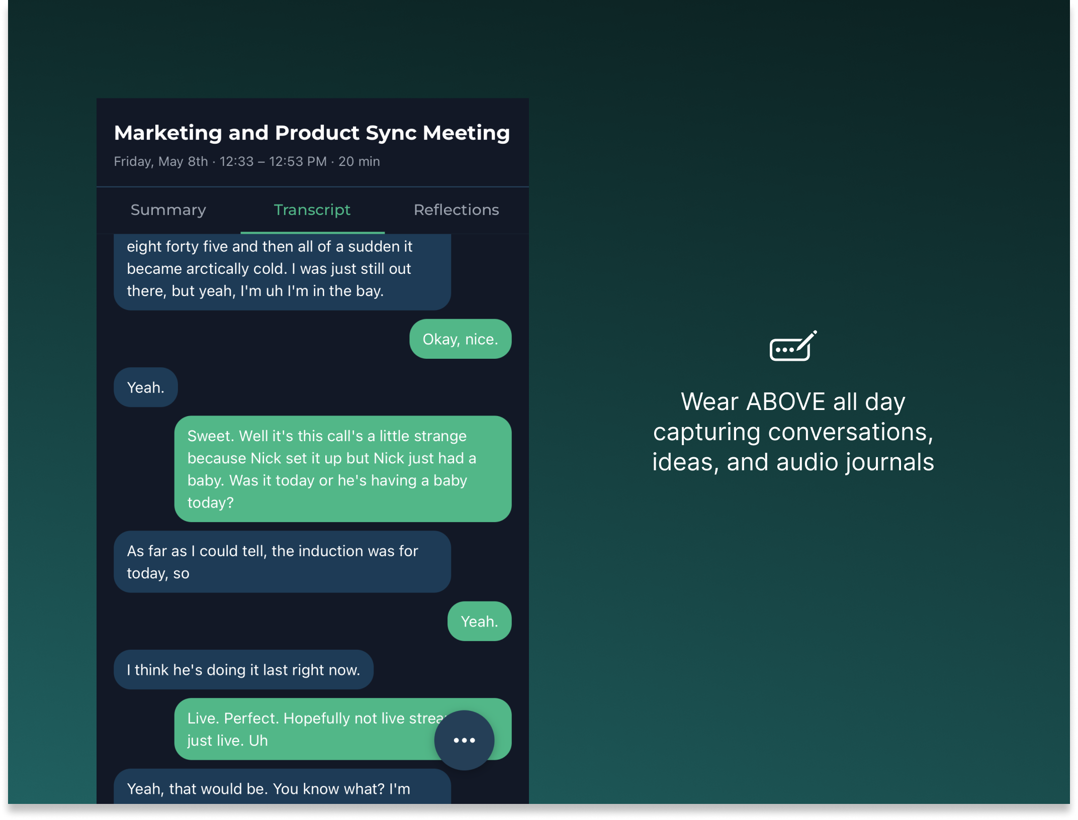 Above app interface preview