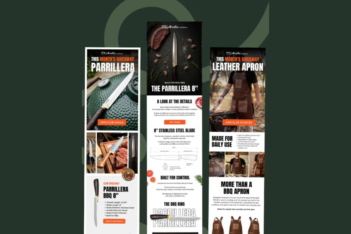 D'Avila Australia email design