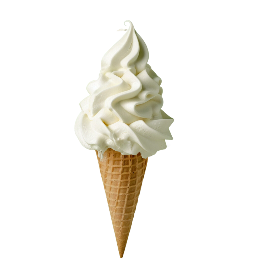 Klassisches Milcheis Vanille-Softeis in knuspriger Waffel