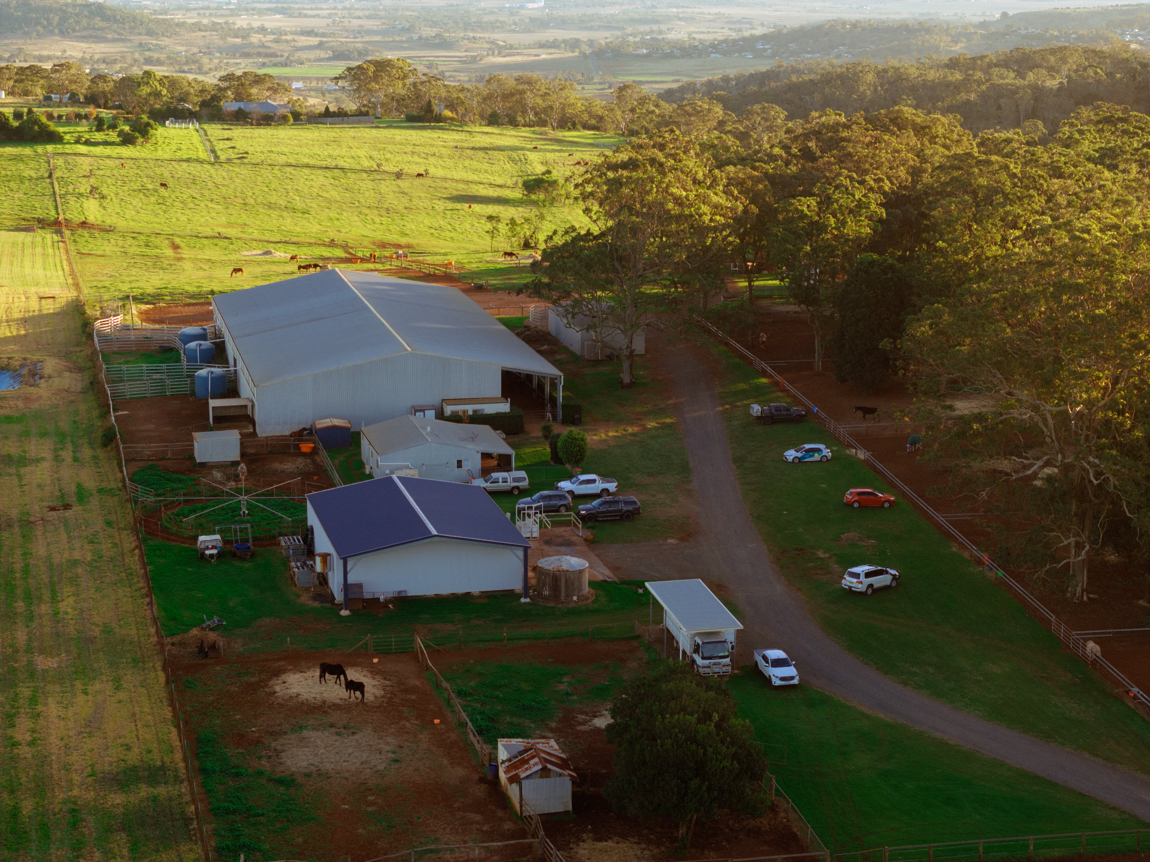 Aerial view of Hindle Horsemanship location