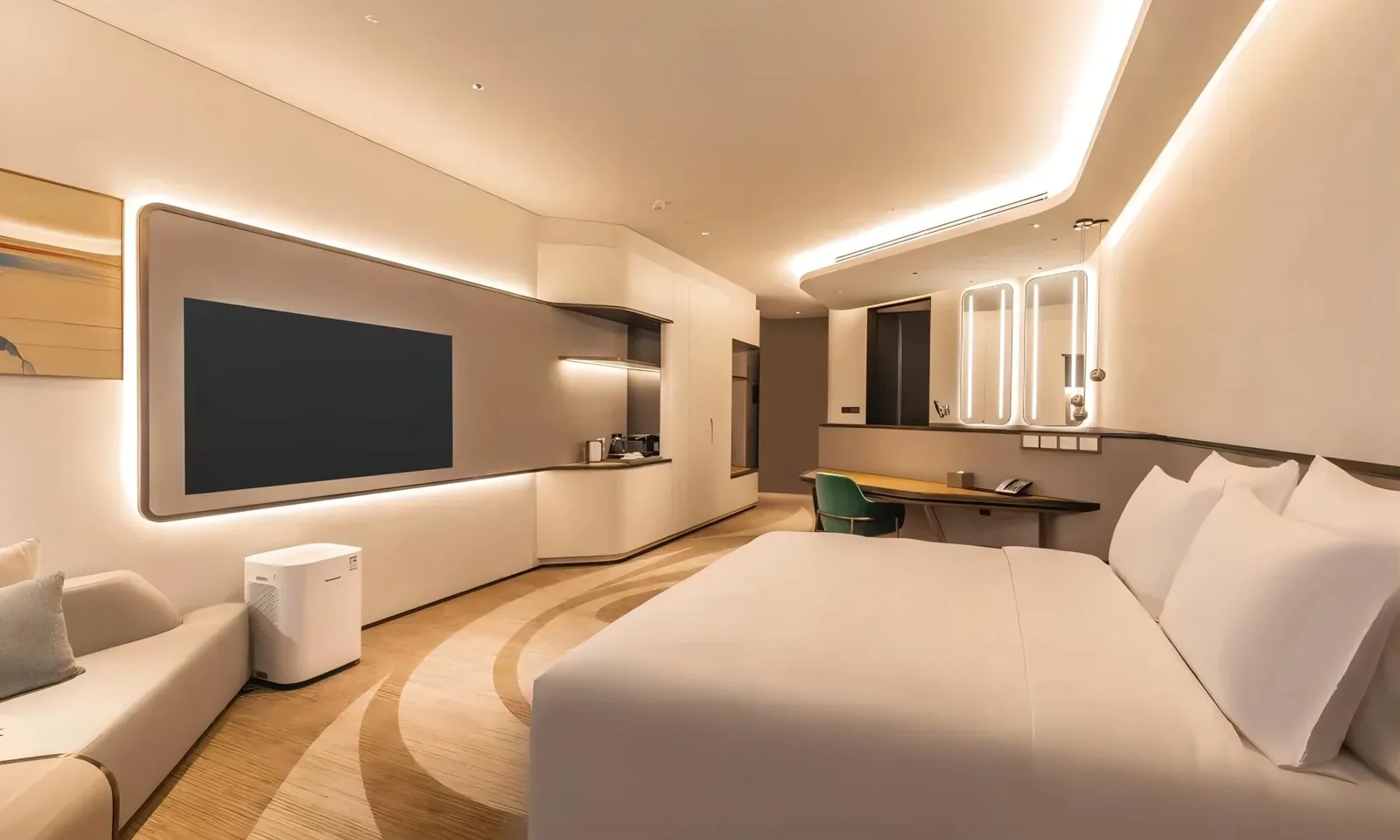 Complete hotel guestroom FF&E package supplied by Grandmeca