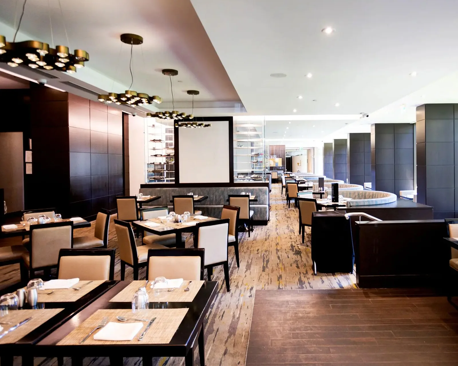 Furniture supplied for a hotel banquet or hospitality space