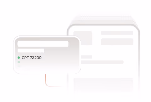 Close-up of a digital interface showing a highlighted item labeled 'CPT 73200' with green status dots next to it.
