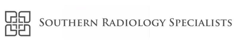Logo with a stylized medical cross composed of four corner brackets, next to the text Southern Radiology Specialists.