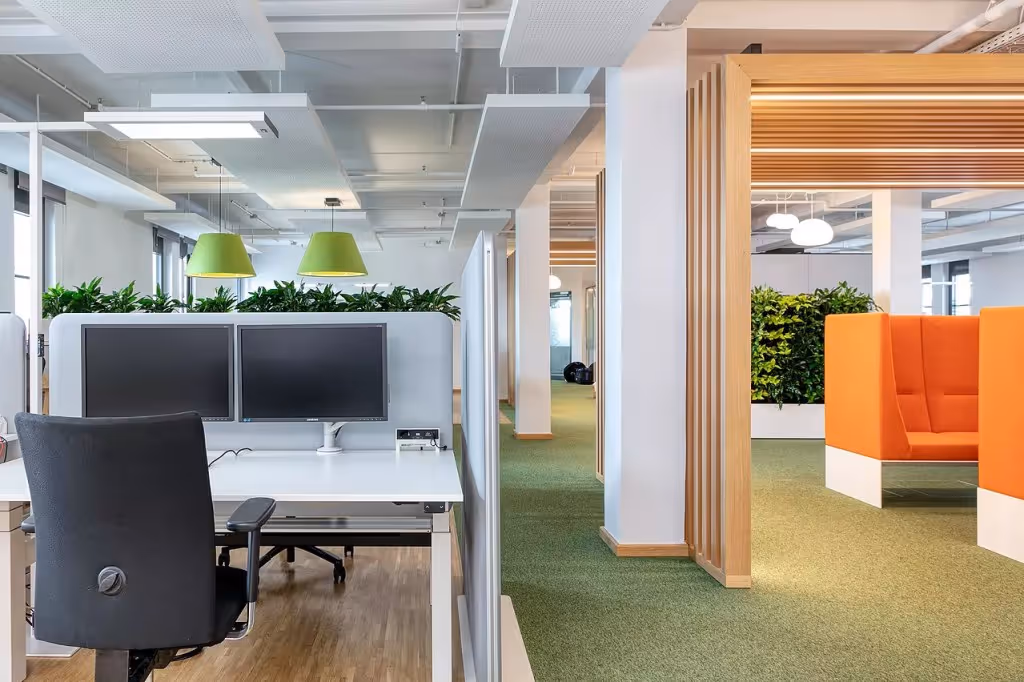 biophilic office interior design in trivandrum
