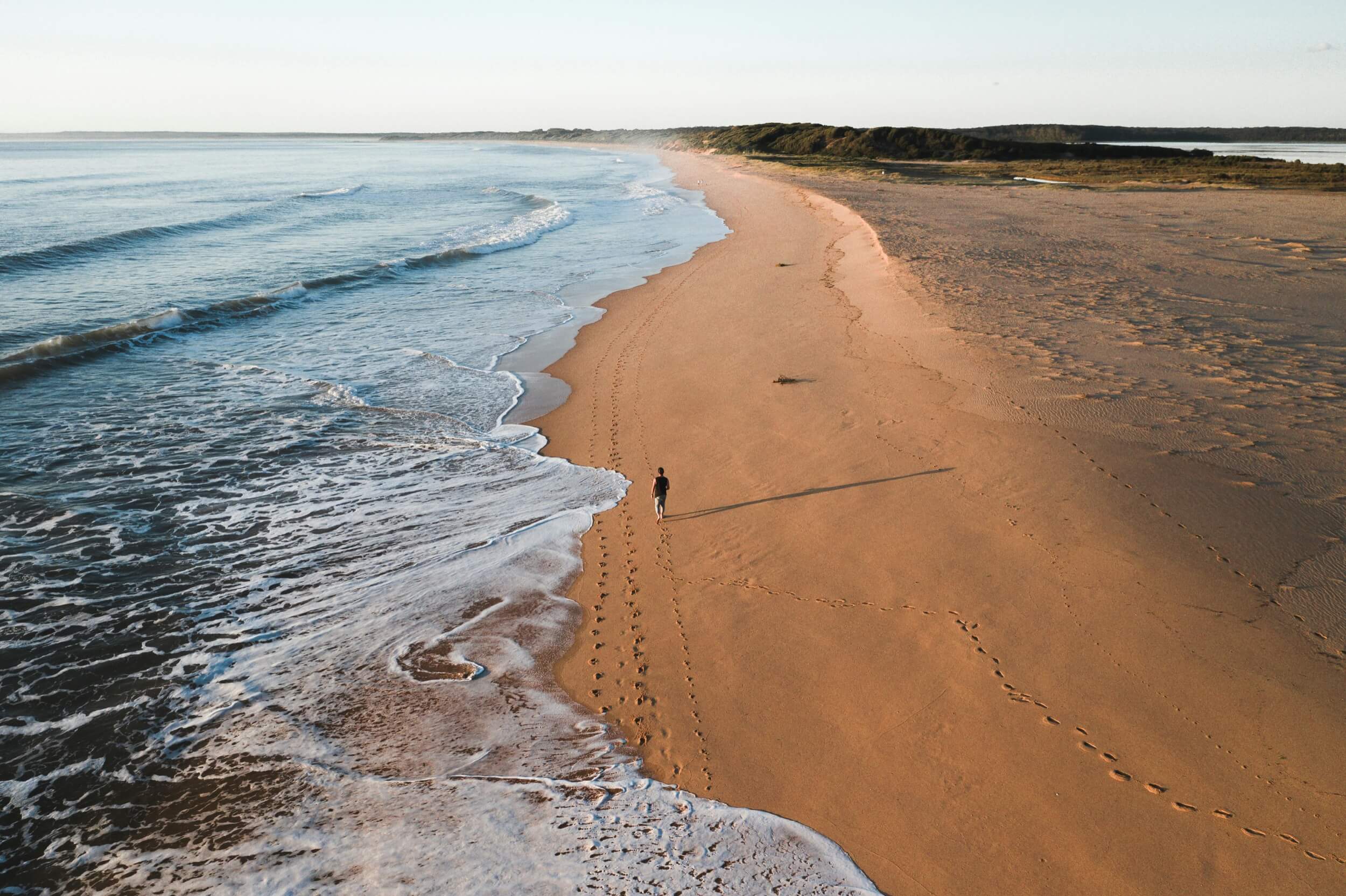 person walking on beach in sydney