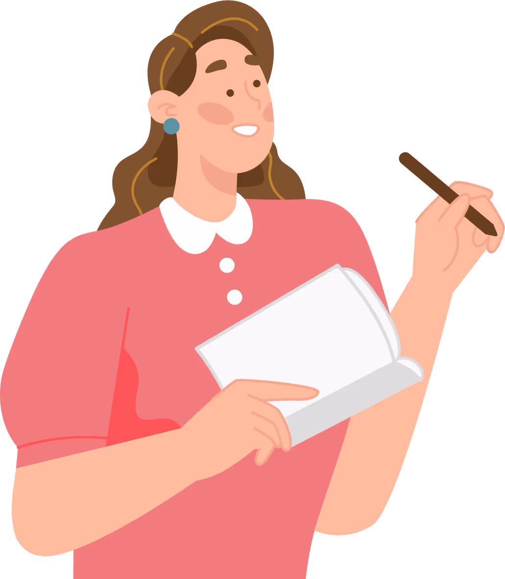 Illustration of a person writing down information